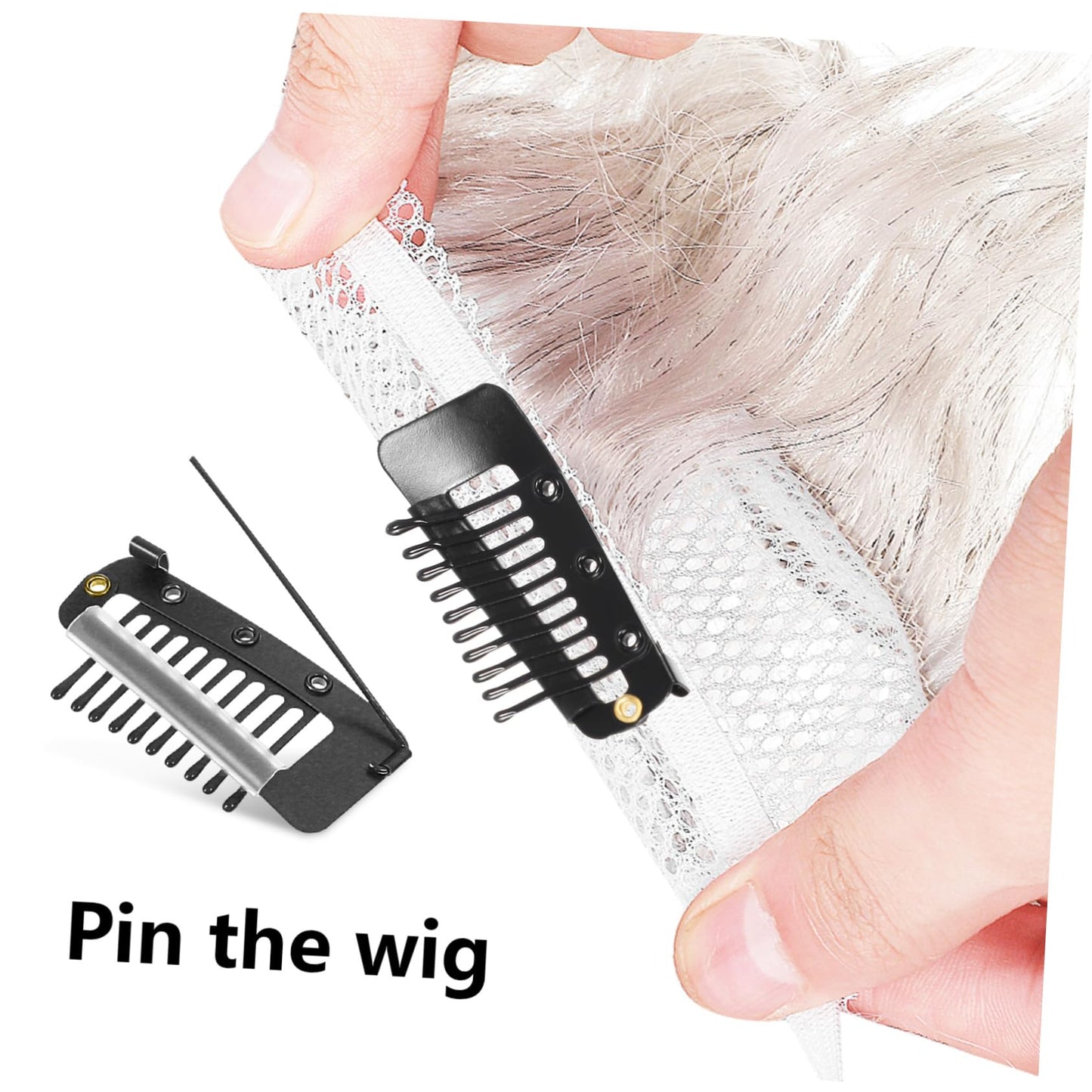 CRILSTYLEO 8pcs Wig Pin to Secure Wig Hair Extension Clips Beret Clips Hair Extension Clip Tools Wig Making Clip Kit Hair Extensions Clip Pin Chunni Clips with Safety Pins Wig Clips Metal