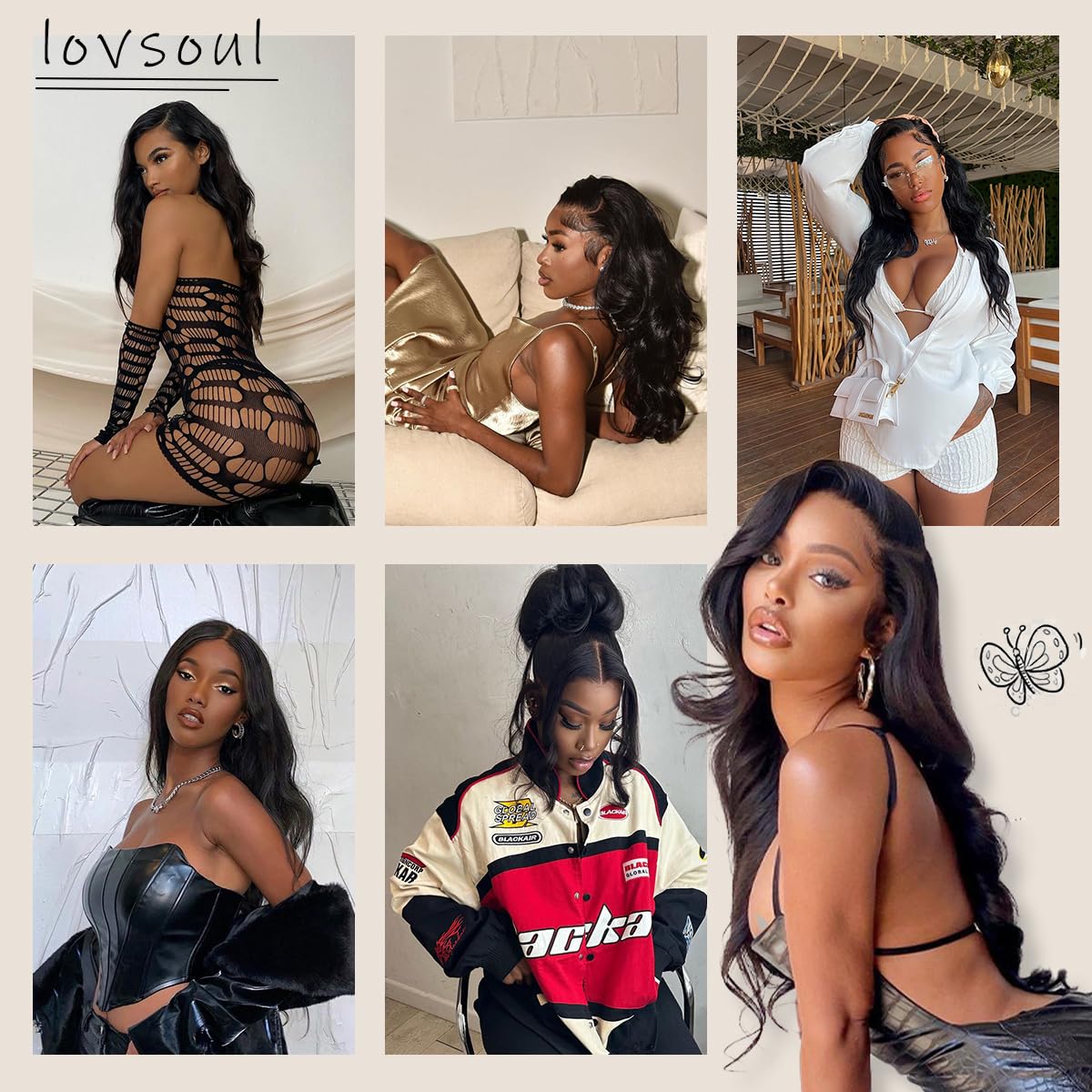 13x6 HD Glueless Lace Frontal Wigs Pre-Plucked, 200 Density Natural Black Similar Human Hair Synthetic Long Body Wave Lace Front Wig Ready to Wear, 26inch #1B