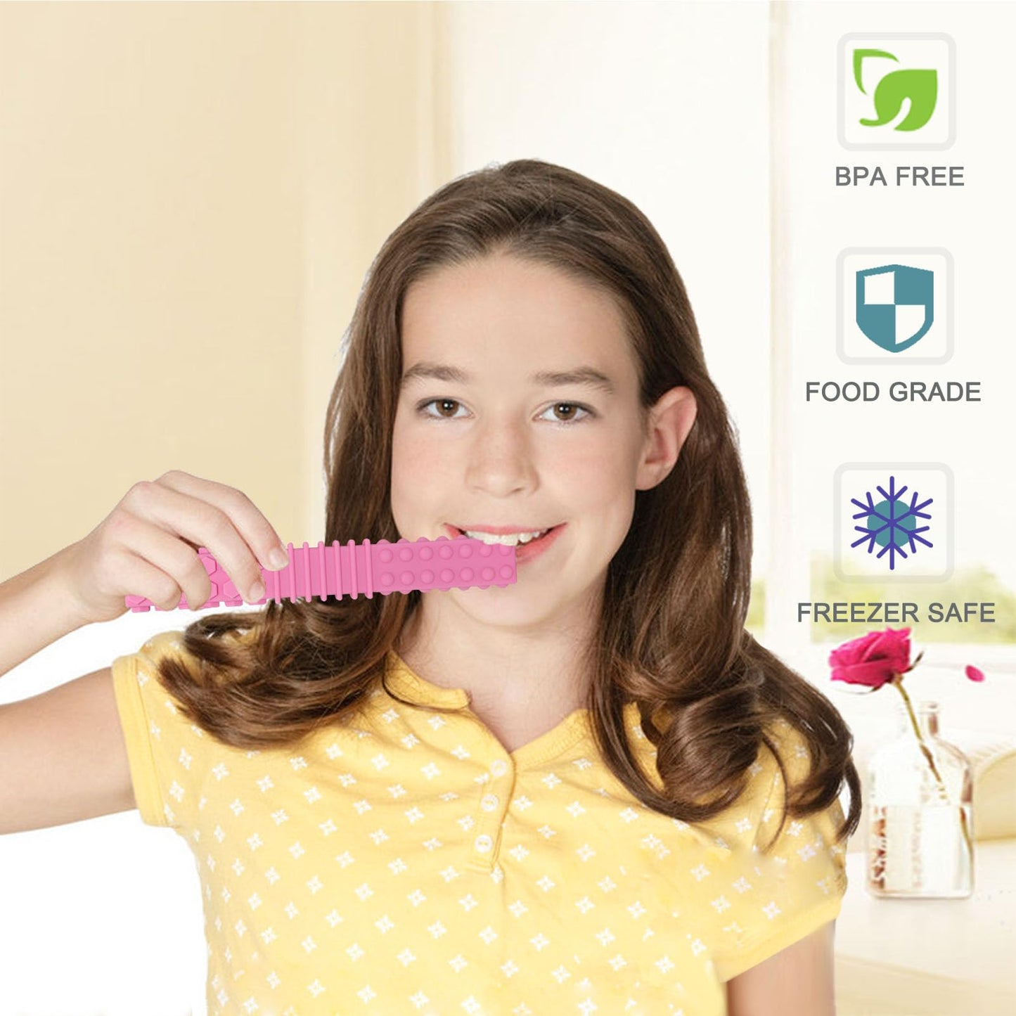 Sensory Chew Toys for Autistic Children, 4 Pack Silicone Chew Tube Teething Sticks Toys for Autism, ADHD, SPD, Chewies with Special Needs, Oral Motor Chewy Tool for Sensory Kids Chewer.