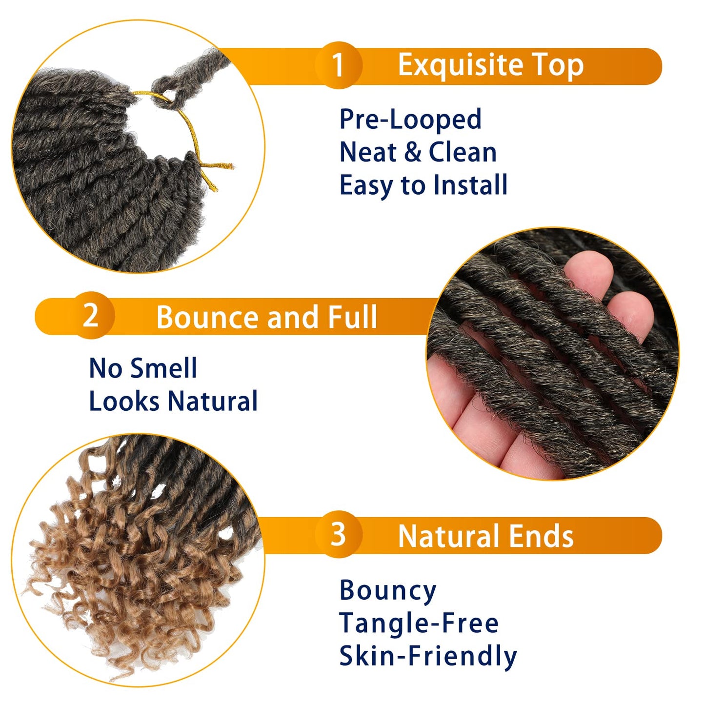 6 Packs Goddess Locs Crochet Hair, 24 Inch Straight Faux Locs Crochet Braids, Pre-Looped Curly Soft Synthetic Ombre Braiding Hair Extensions for Black Women(24 Inch, 6 Packs, 1B/27#)