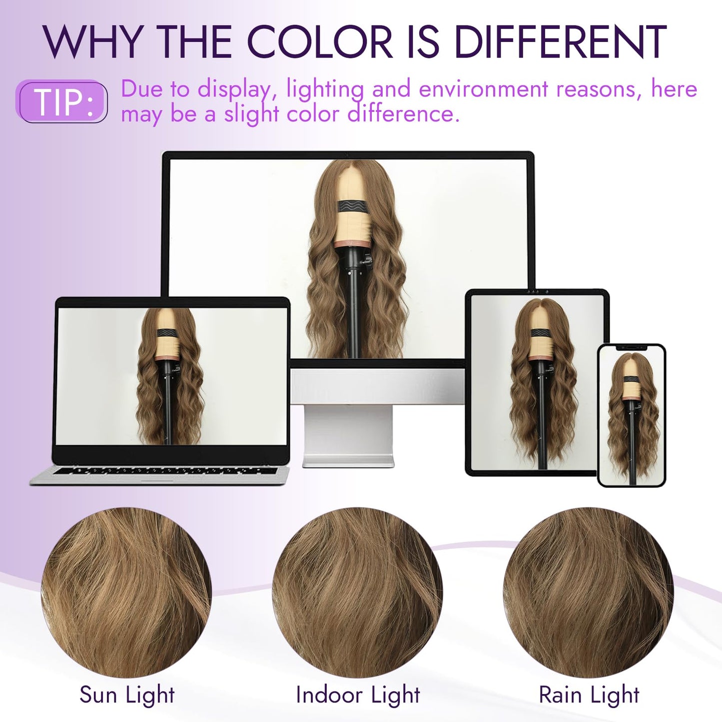 Eawwii Ash Brown Wig for Women Long Wavy 4x1 Lace Natural Hairline Glueless for Beginners Middle Part Synthetic for Daily Party Use 26Inch