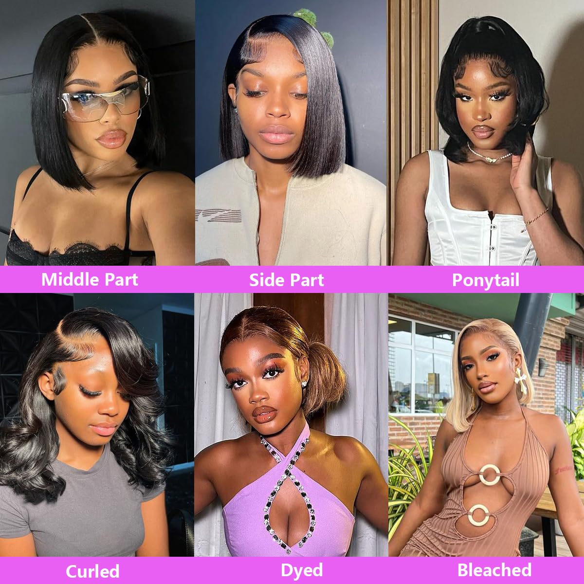 Karlami Hair 6x6 Bob Wig Human Hair HD Transparent Bob Lace Front Wigs Human Hair for Women 150% Density Short Bob Wigs (6x6 Straight Bob Wig Black Color, 10 INCH)