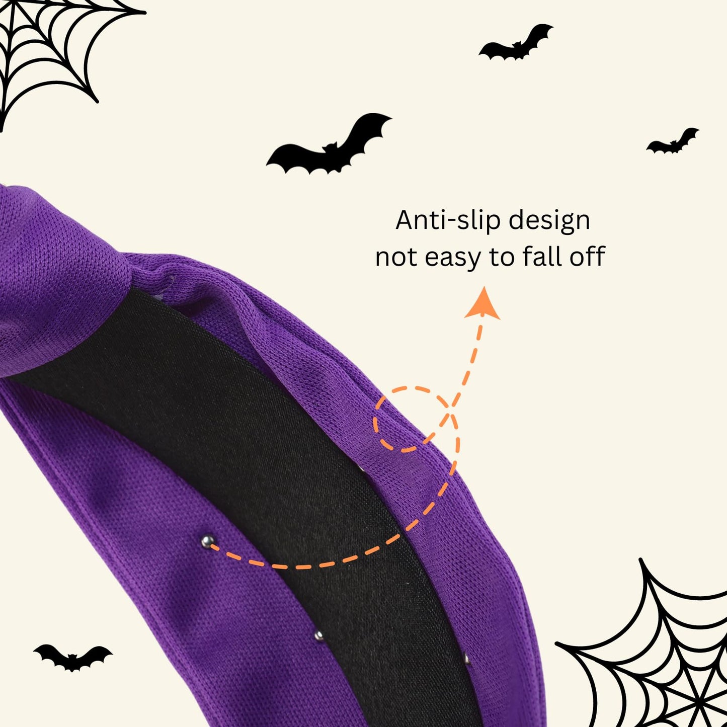 Danumei Halloween Headband Spooky Knotted Headbands for Women Gothic Boo Hairband Twist Wide Hair Accessories for Costume Party