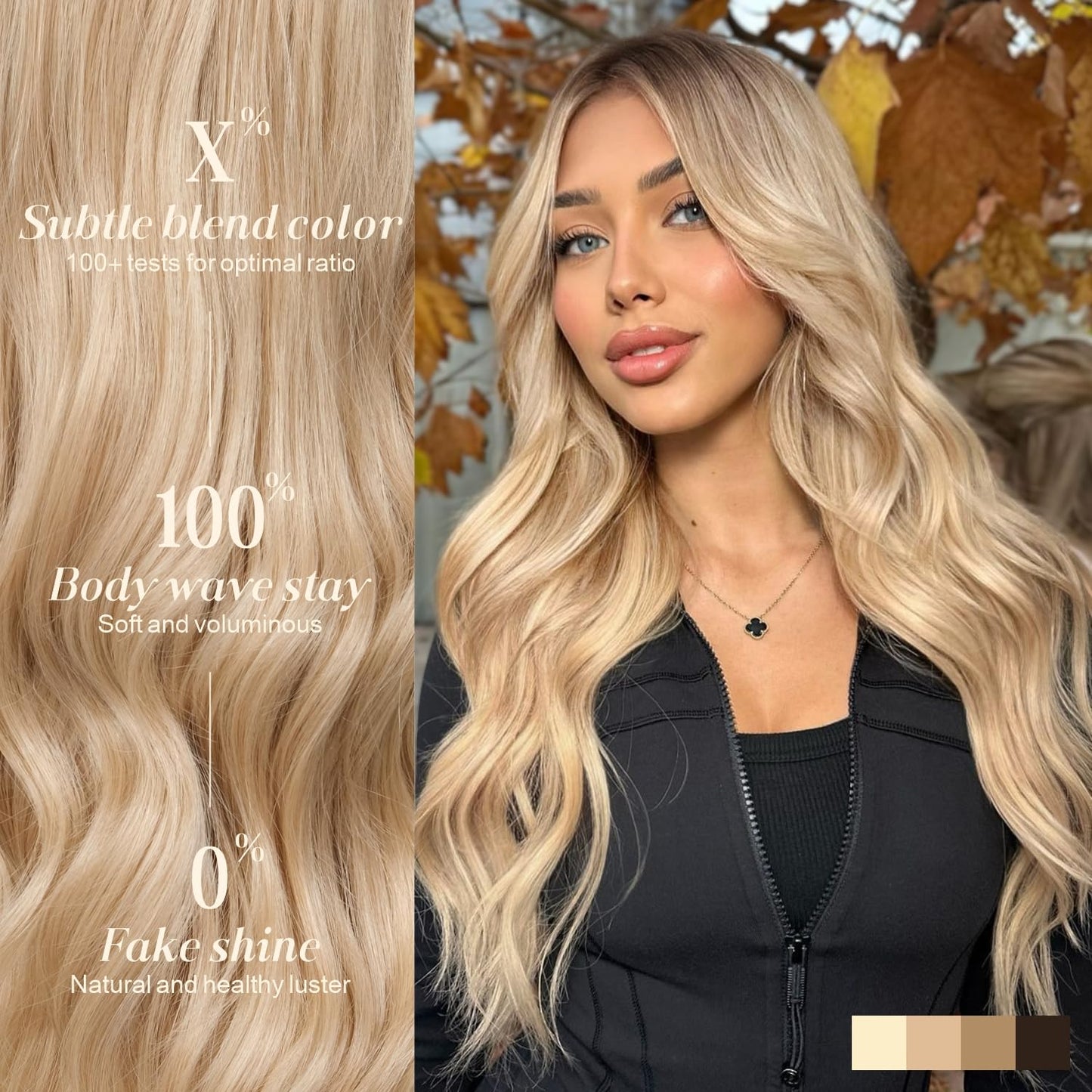 ENCOUNTERU Blonde Wear and Go Glueless Wig with Bangs Synthetic Lace Front Wigs for Women Body Wave Pre Plucked Pre Cut HD Lace Dirty Blonde Wig Middle Part 26 Inch