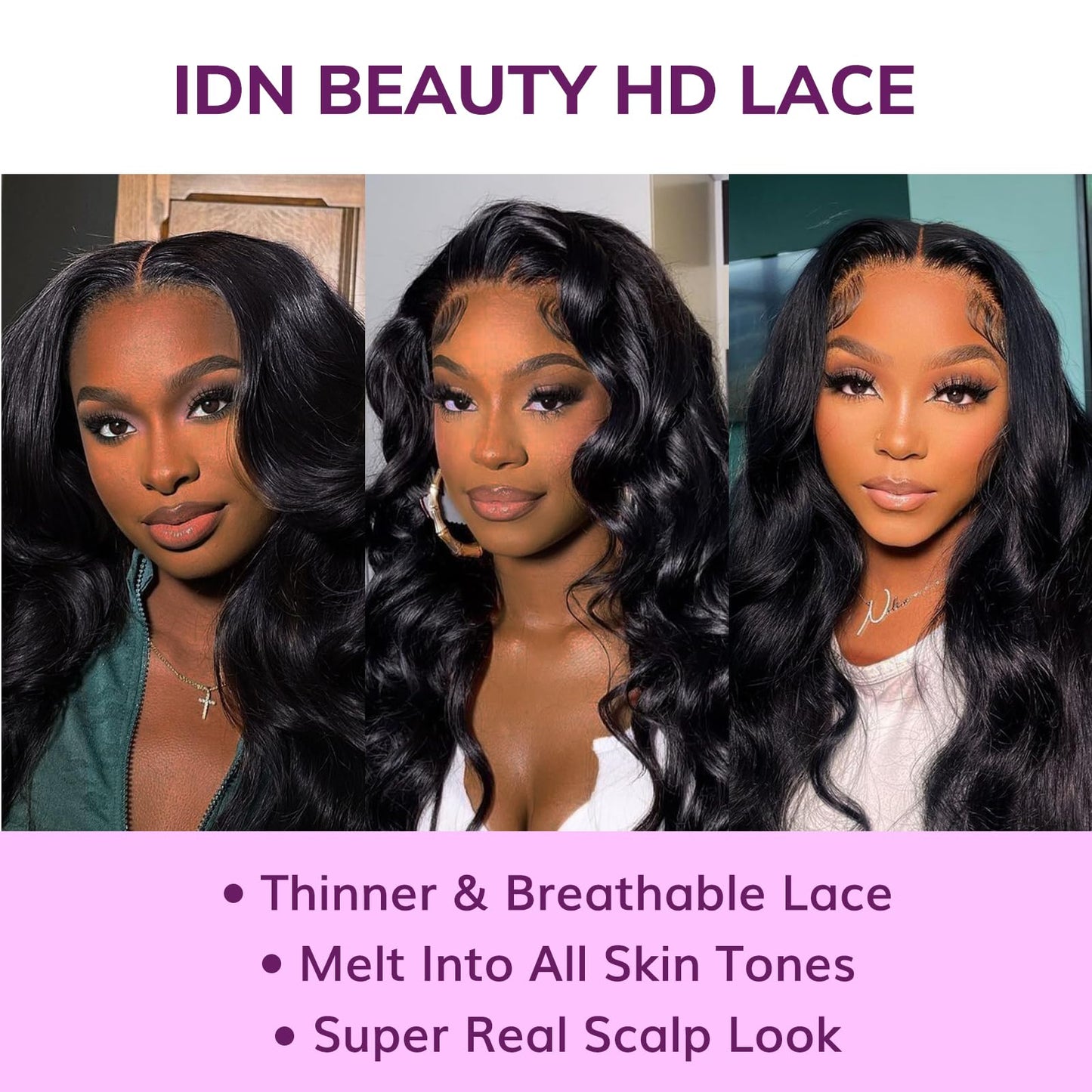 IDN BEAUTY SKINLIKE REAL 5X5 HD Lace Closure Wigs Human Hair 28 Inch 180% Density Straight Natural Black 0.1MM Ultra Thin Lace Wear and Go Bleached Single Knot Pre Plucked Glueless Wig