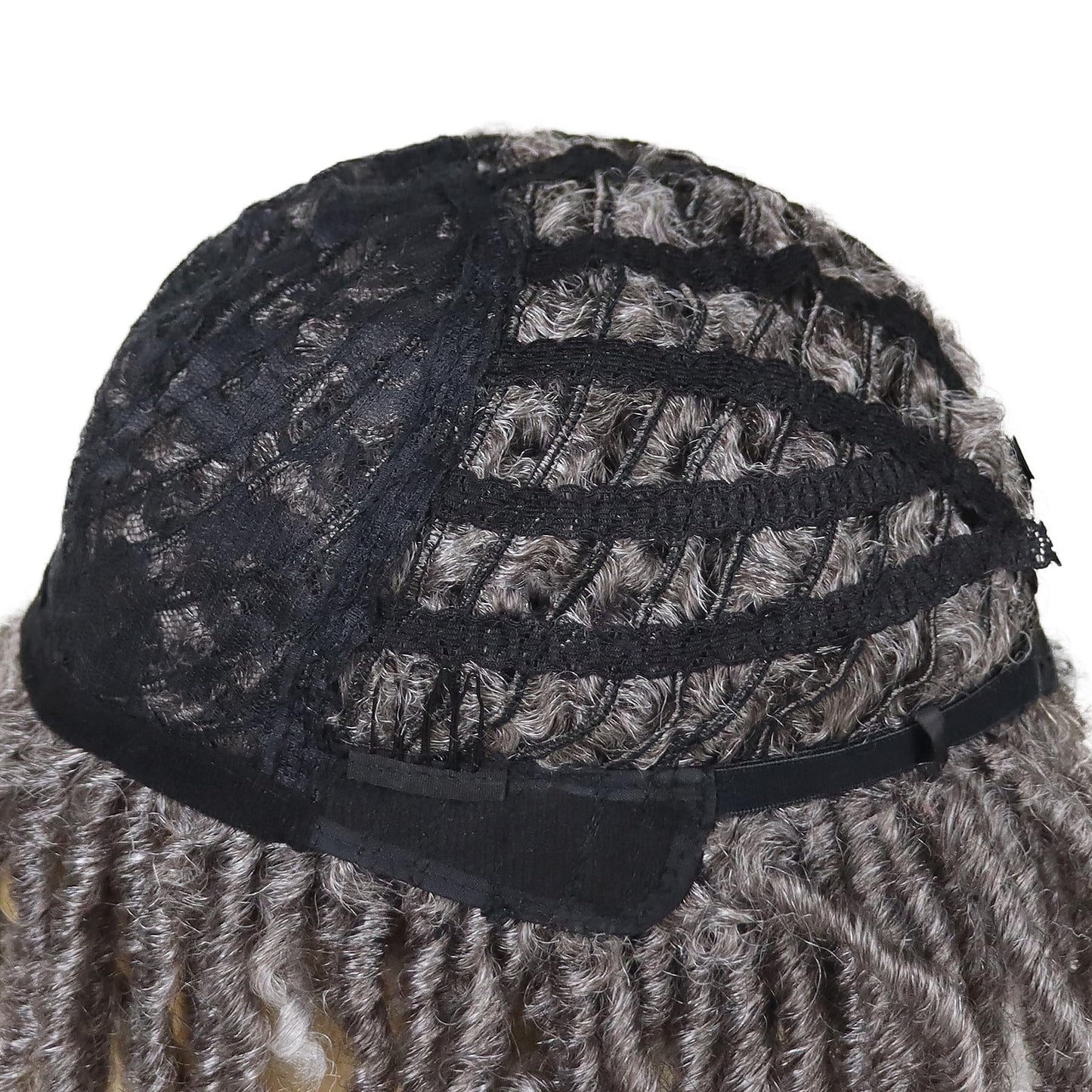 GNIMEGIL Fake Dreads Wigs with Bangs Ombre Grey Color Rocker Rasta Hair Male Dreadlocks Wig Medium Length Colly Braided Wigs for Men Guys Faux Loc Wig Gradient Gray