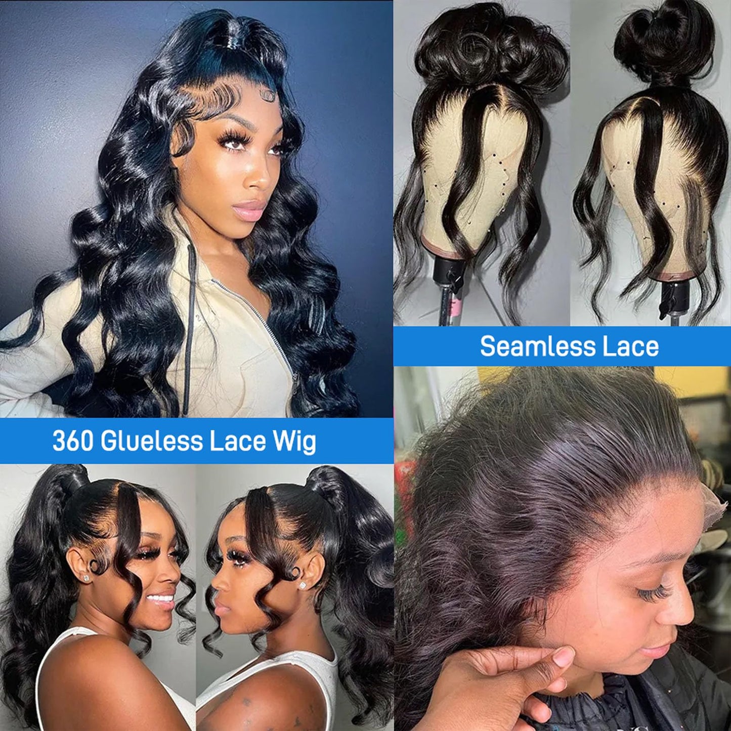 Sdeycui 13x6 Black Wigs Human Hair for Women Lace Front Body Wave Wigs HD 26 Inch Curly Natural Glueless Pre Plucked Wig
