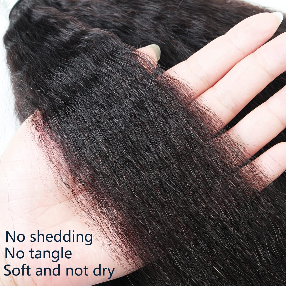 LINYINGYH Kinky Straight Bundles Brazilian Virgin Hair 3 Bundles Weave 20 20 20 inch Natural Hair Bundles Yaki Straight 100% Unprocessed Remy Human Hair Bundles Extensions 12A