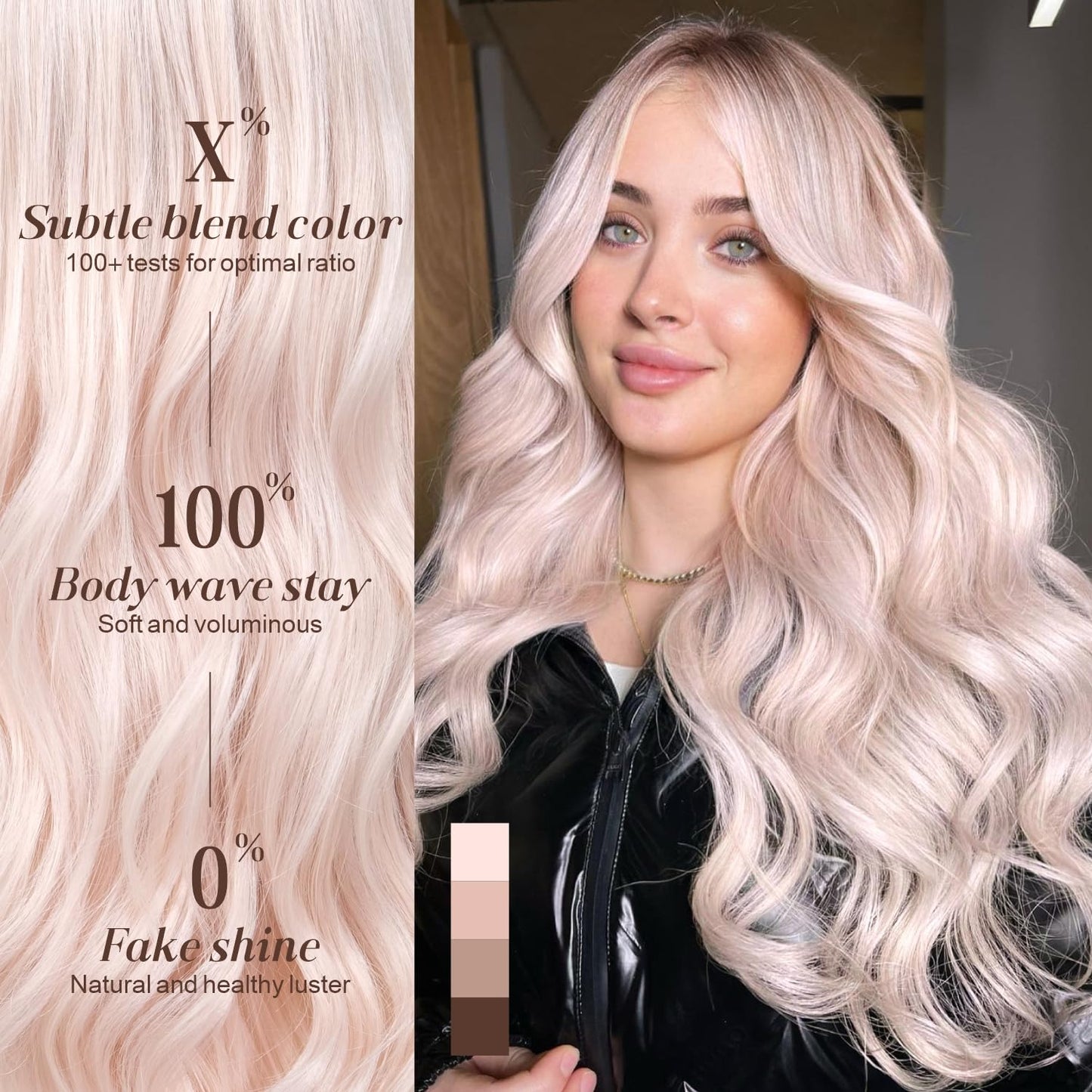 ENCOUNTERU Wear and Go Glueless Pink Wigs For Women Body Wave Wig with Bangs Synthetic Lace Front Pre Plucked Pre Cut HD Lace Glueless Ready to Wear Wig Light Pink Middle Part 26 Inch
