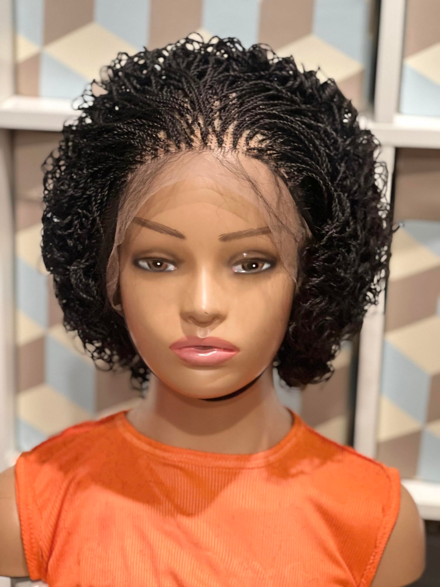Generic Braided micro twist wig. Made on a full lace wig.wigs for black women. Just as pictured., Medium/Large