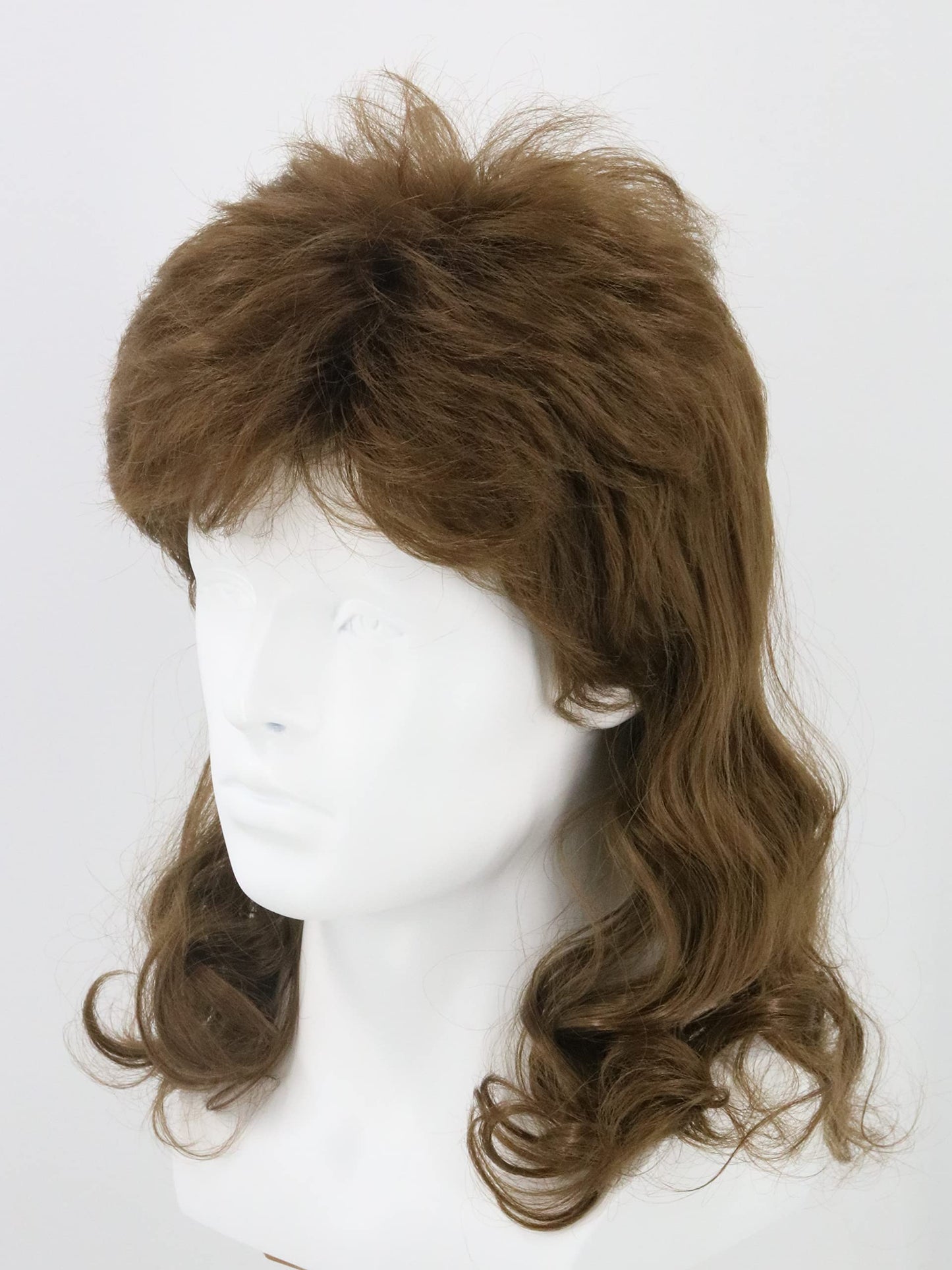 LeMarnia Men's Wig 80s Wig Brown Wave Mullet Wig Halloween Costume Fashion Wig Fancy Party Accessories Wig