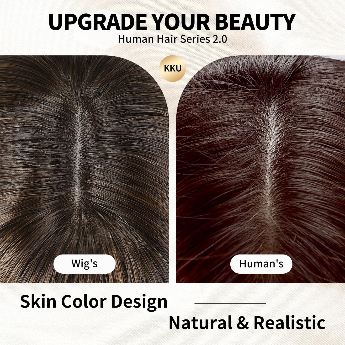 KKU 12 Inch Ombre Brown Wigs Human Hair for Women, Remy Human Hair Wigs, Human Hair Wigs with Bangs