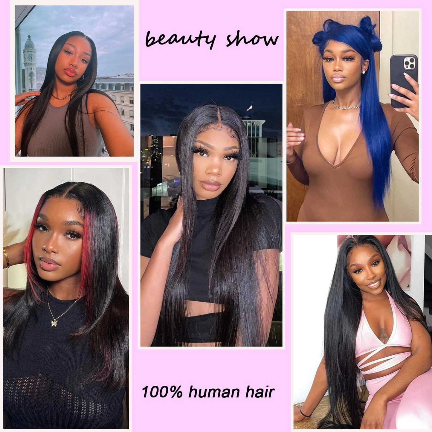 PINJUOO Straight Bundles Human Hair 16 18 20 inch 100% Unprocessed Virgin Remy Hair Bundles Weave 3 Bundles Raw Hair Extensions Natural Color for Women