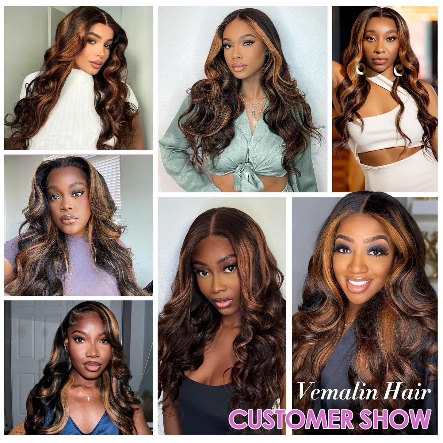 Vemalin Highlight Wig Human Hair Body Wave Lace Front Wigs Human Hair Pre Plucked 13x4 Ombre Lace Front Wig Human Hair for Women 1B/30 Black with Brown Balayage Glueless Wigs 200 Density 22 Inch
