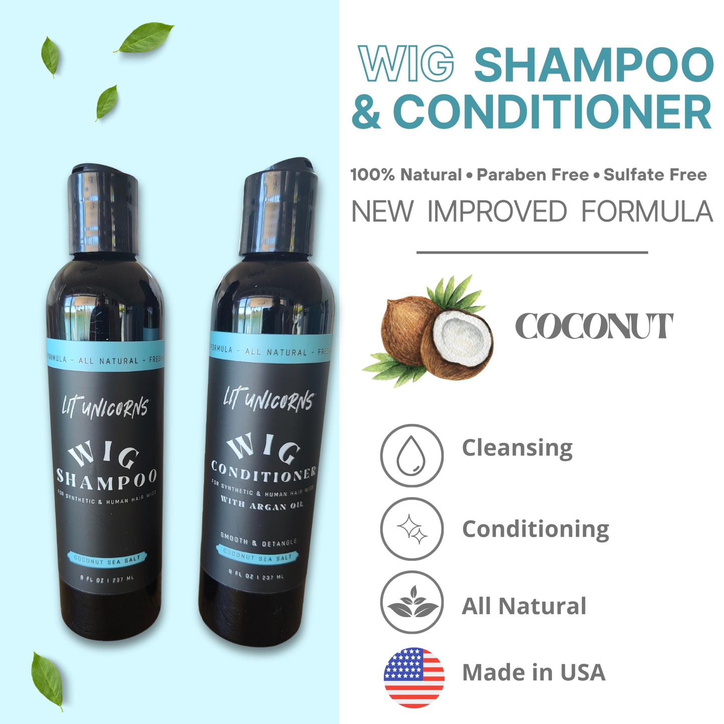 Wig Grip Cap & Shampoo Conditioner Set - Brown