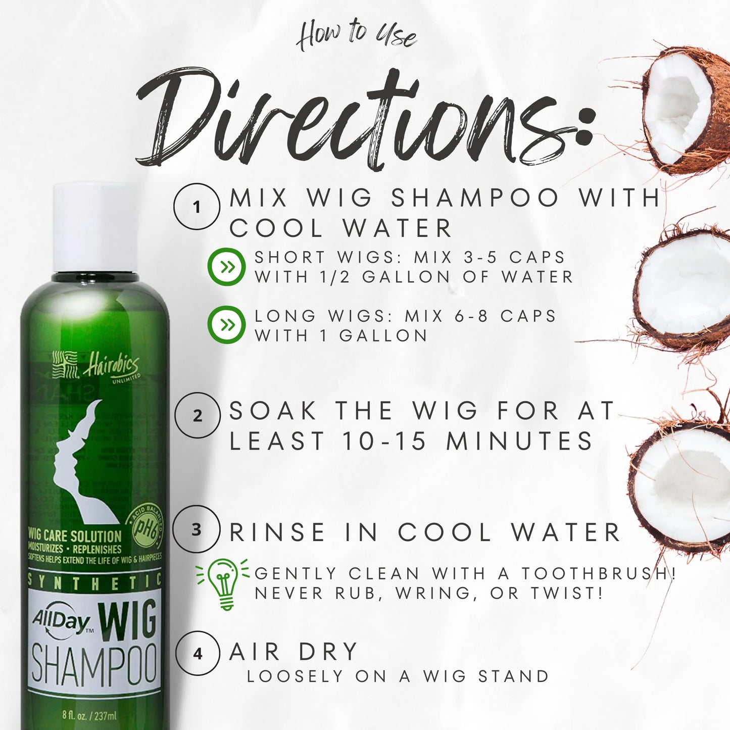 AllDay Locks Synthetic Wig Shampoo (8 oz) | Revitalizing & Refreshing Shampoo | Smoothens, Detangles & Nourishes | Cleanses, Softens and Revitalizes of Synthetic Hair | 8 oz