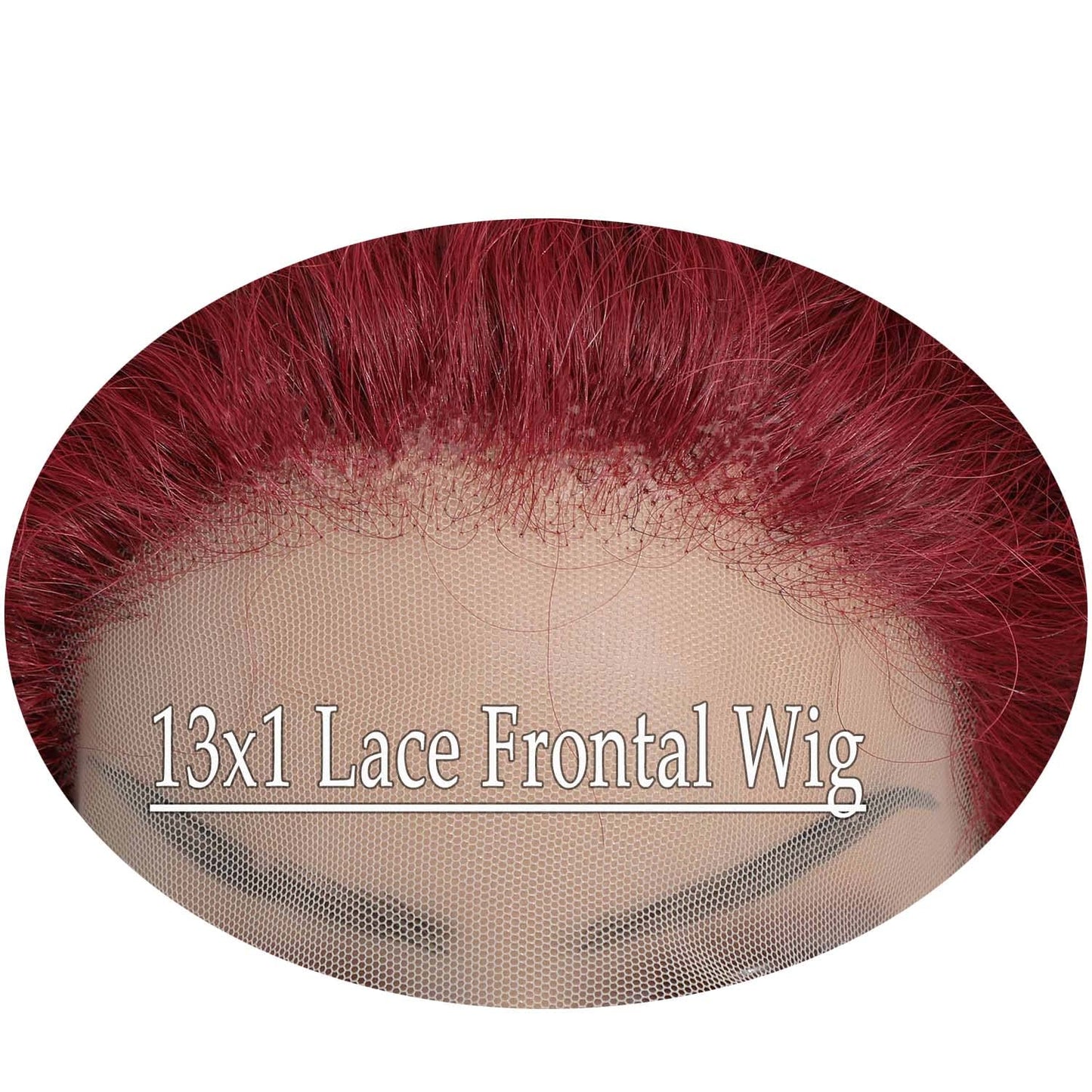 Red Short Curly Wigs - Pixie Cut Lace Front Wigs, 6 Inch Human Hair, Burgundy, HD Lace Front, Plucked, for Black Women