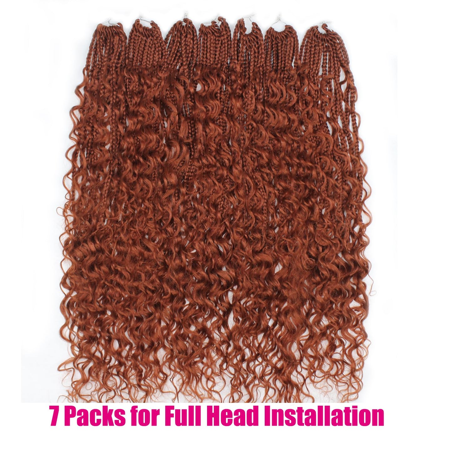 Boho Crochet Braids Pure Protein Fiber Close to Human Hair 18 Inch Goddess Box Braids with Soft Curls Bohemian Braids Crochet Hair for Black Women (18Inch #350)