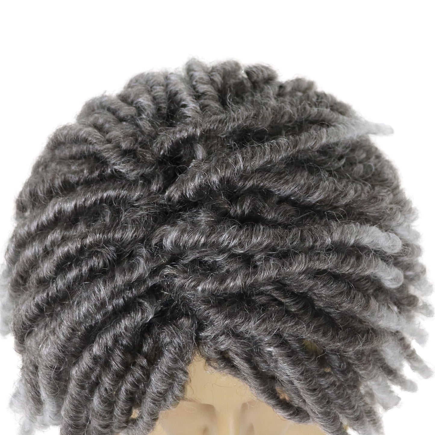 GNIMEGIL Fake Dreads Wigs with Bangs Ombre Grey Color Rocker Rasta Hair Male Dreadlocks Wig Medium Length Colly Braided Wigs for Men Guys Faux Loc Wig Gradient Gray