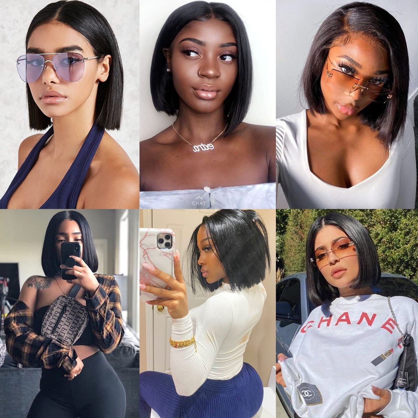 Liang Dian 10 Inch Short Human Hair Bundles Natural Color 4 Bundles 12A Brazilian Virgin Hair 100% Unprocessed Straight Human Hair Bundles(10"10"10"10")