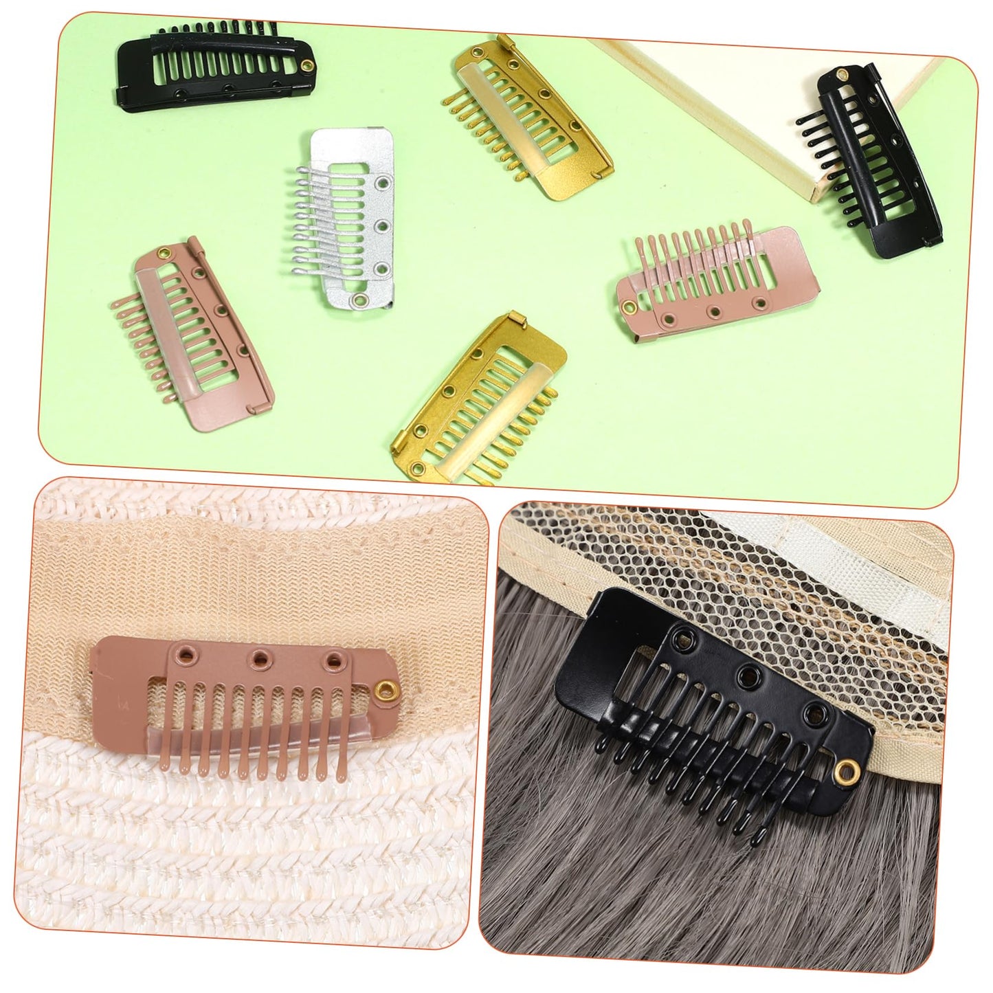 CRILSTYLEO 8pcs Wig Pin to Secure Wig Hair Extension Clips Beret Clips Hair Extension Clip Tools Wig Making Clip Kit Hair Extensions Clip Pin Chunni Clips with Safety Pins Wig Clips Metal