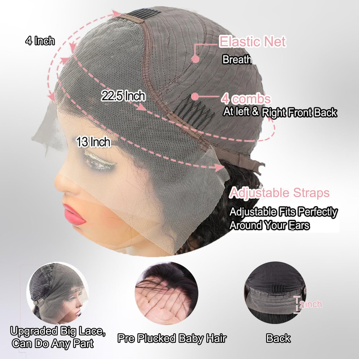KADOYEE Body Wave Lace Front Wigs Human Hair 180 Density 13x4 HD Lace Front Wigs Human Hair Pre Plucked Glueless Wigs Human Hair Frontal Wigs with Baby Hair for Black Women 28 Inch