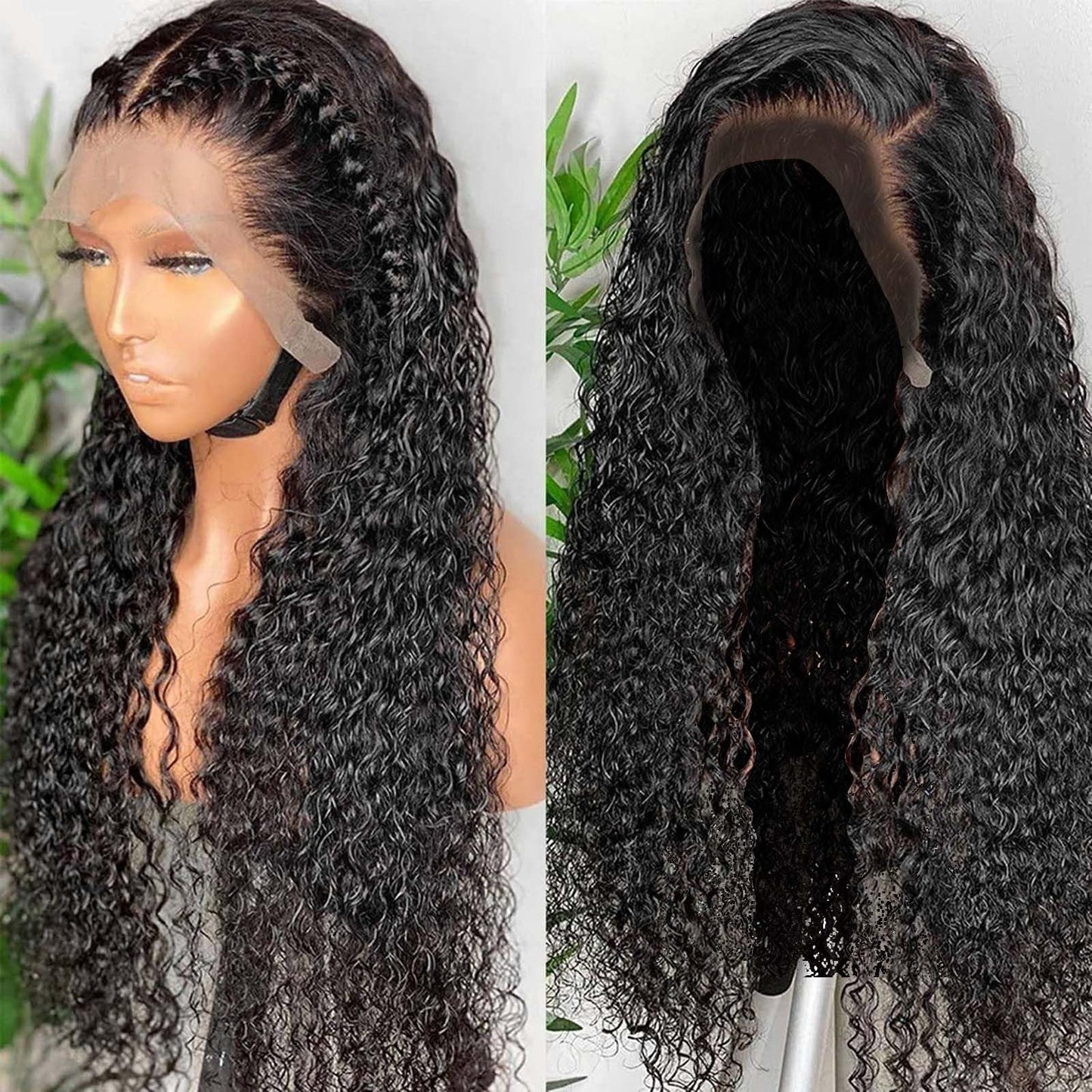 YruYptpaln Water Wave Lace Front Wigs Unice Hair Glueless Wigs Wet and Wavy Lace Front Wigs U Part Wigs for Graduation Ceremony(1A, 27.5 Inch)
