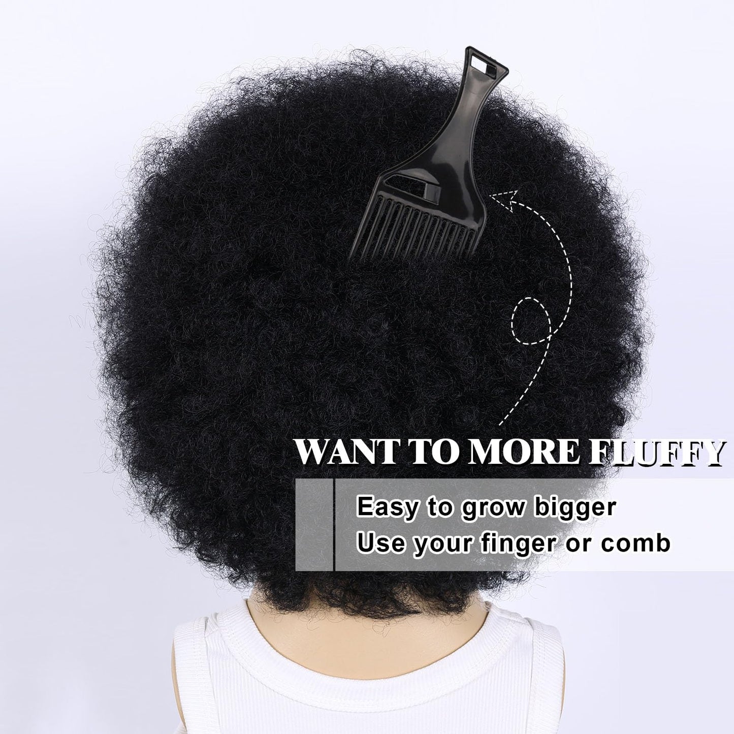 TOPHR Afro Wig Men 70s Rock Disco Costume for Mens or Women Short Kinky Curly Heat Resistant Synthetic Wigs for Party