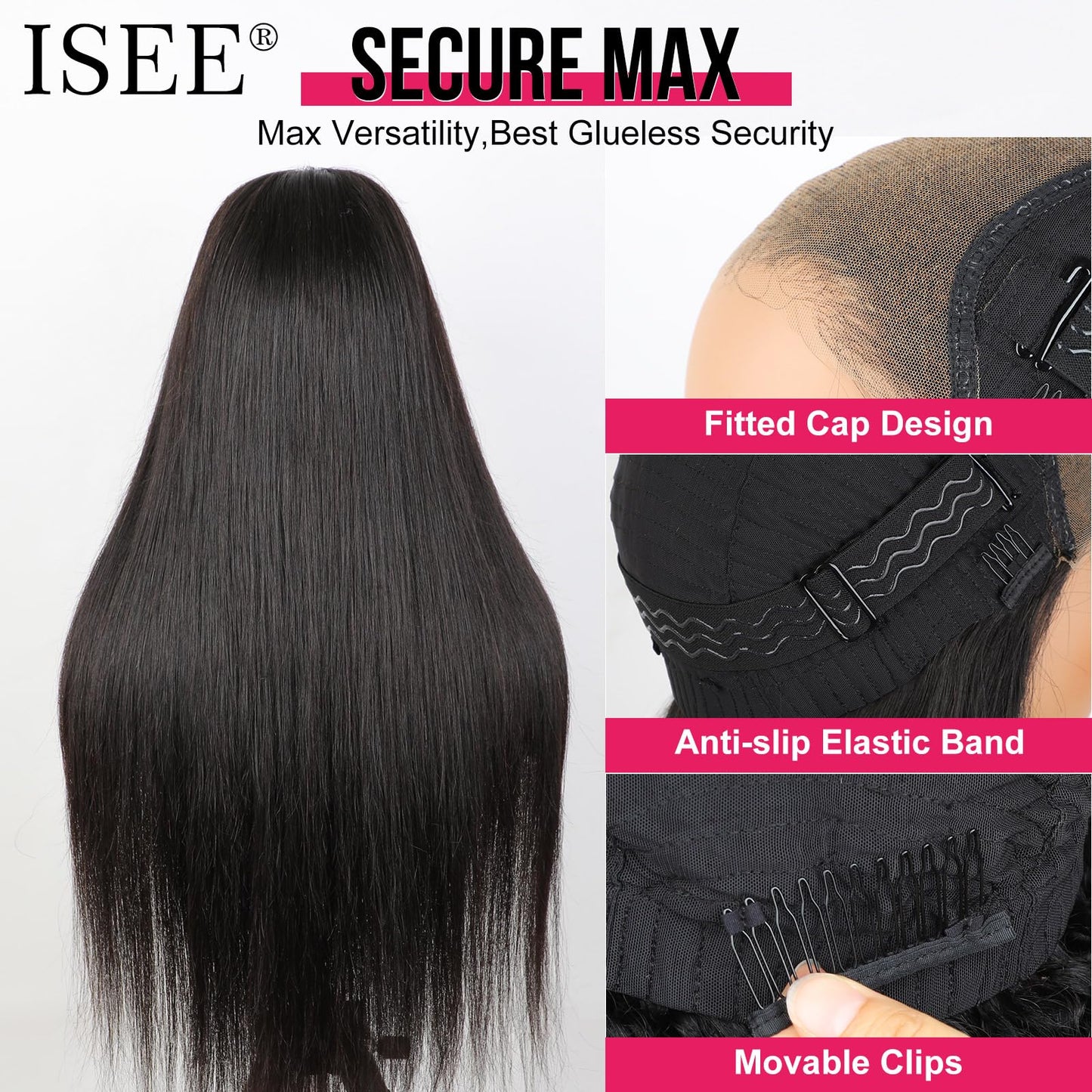 ISEE HAIR Straight Wear Go Glueless Wig Human Hair Pre Plucked Pre Cut 9x6 HD Lace Pre Bleached Tiny Knots Human Hair Wigs For Women 20 Inch