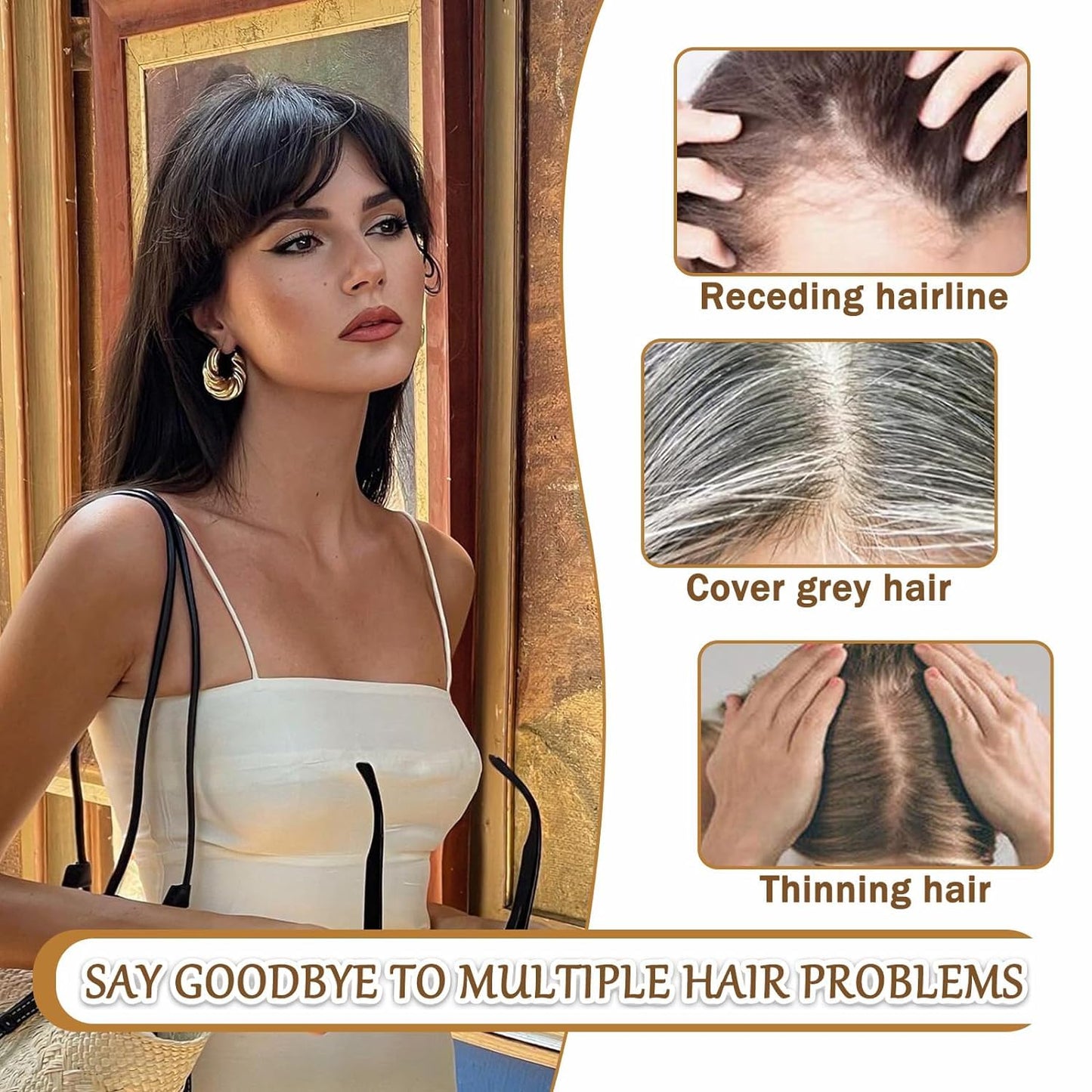 ISTGIFT Hair Toppers for Women Real Human Hair, Bangs Hair Clip 360° 3D Hair Toppers for Women No Bangs Top Hair Extensions, Hair Topper Hair Pieces for Women Daily (Honey Blonde Mixed Light Brown)