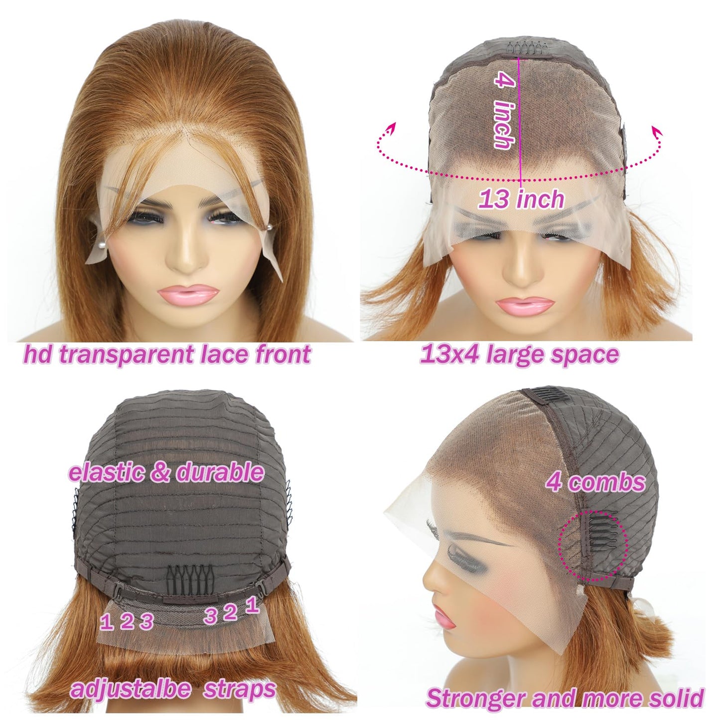 UTIDE Bob Wig Human Hair Chocolate Brown Straight Bob Wig 13x4 Lace Front Wigs Human Hair 180% Density Glueless Hd Transparent Lace Frontal Wig Bob Wigs Pre Plucked Human Hair Wig 12 Inch