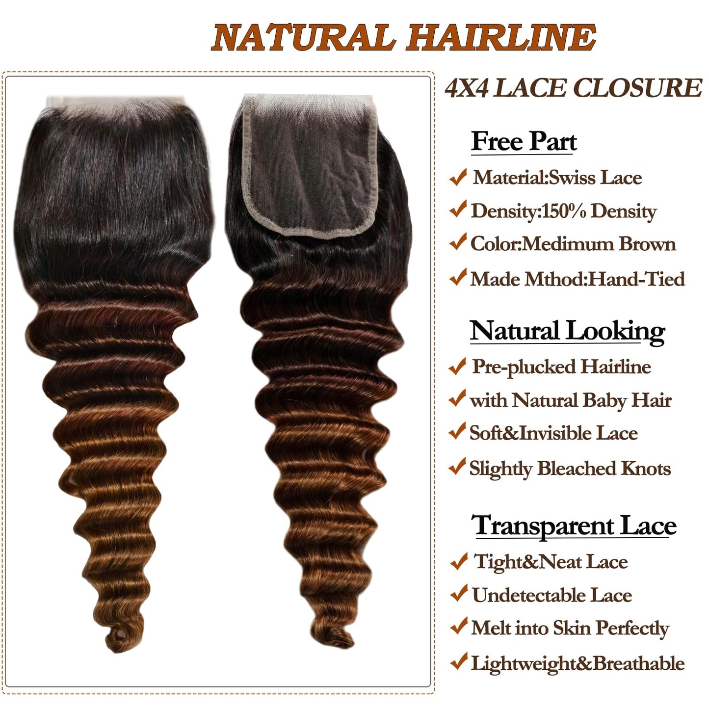 Beaushine T1B/2/4 Colored Bundles With Closure Human Hair Loose deep Wave Quick Weave Hair-20 22 24+20Inch Ombre Brazilian Loose Wave 3 Bundles Human Hair with hd Lace Closure Free Part Pre plucked