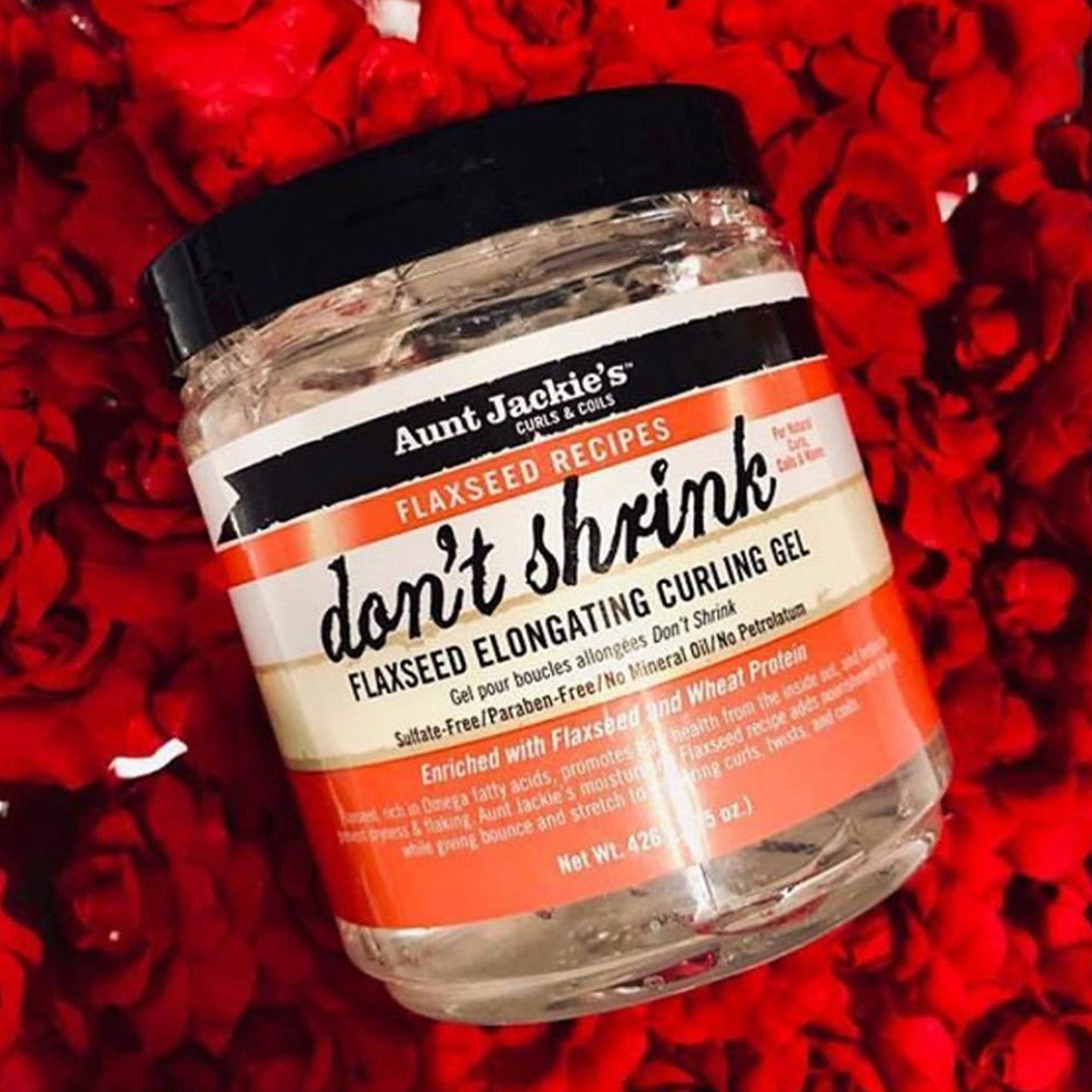 Aunt Jackie's Flaxseed Recipes Don't Shrink Elongating Hair Curling Gel for Natural Curls, Coils and Waves, Helps Prevent Dryness and Flaking, 15 oz