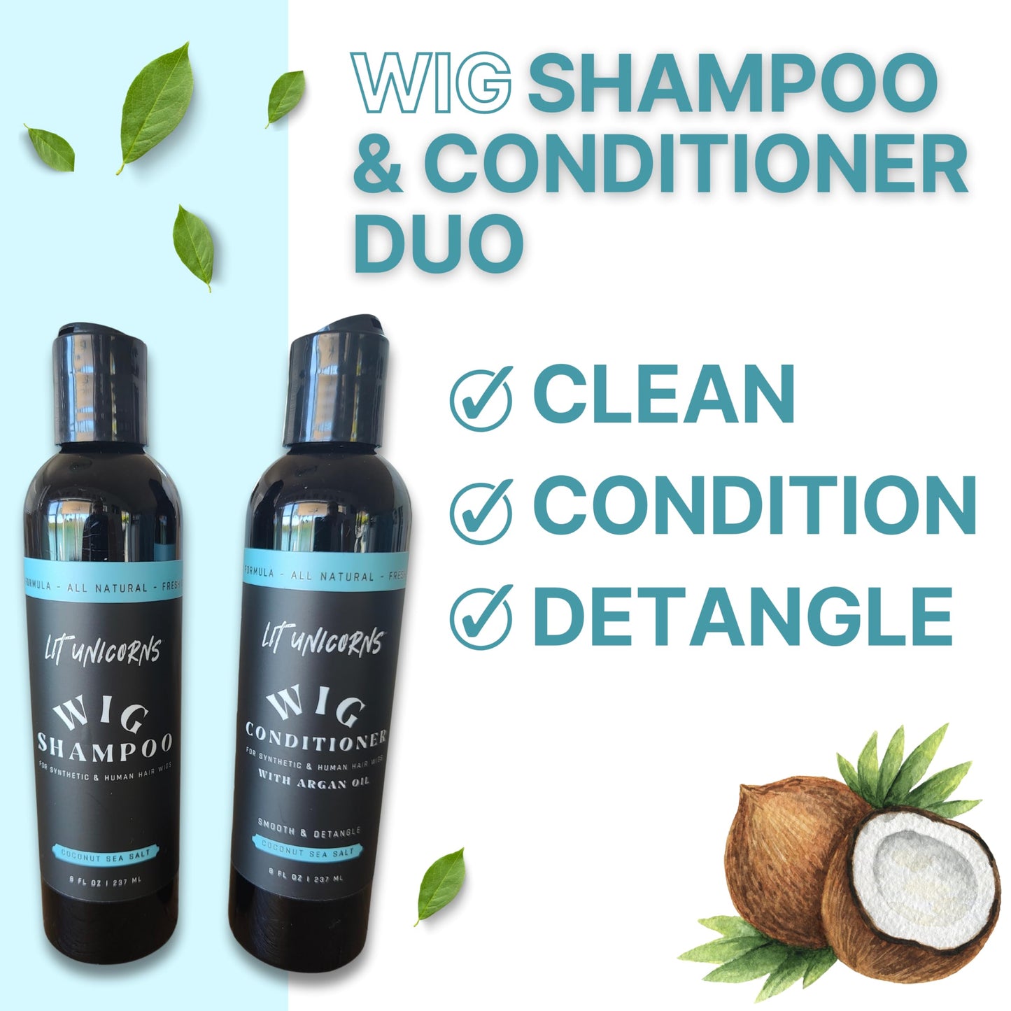 Wig Grip Cap & Shampoo Conditioner Set - Brown