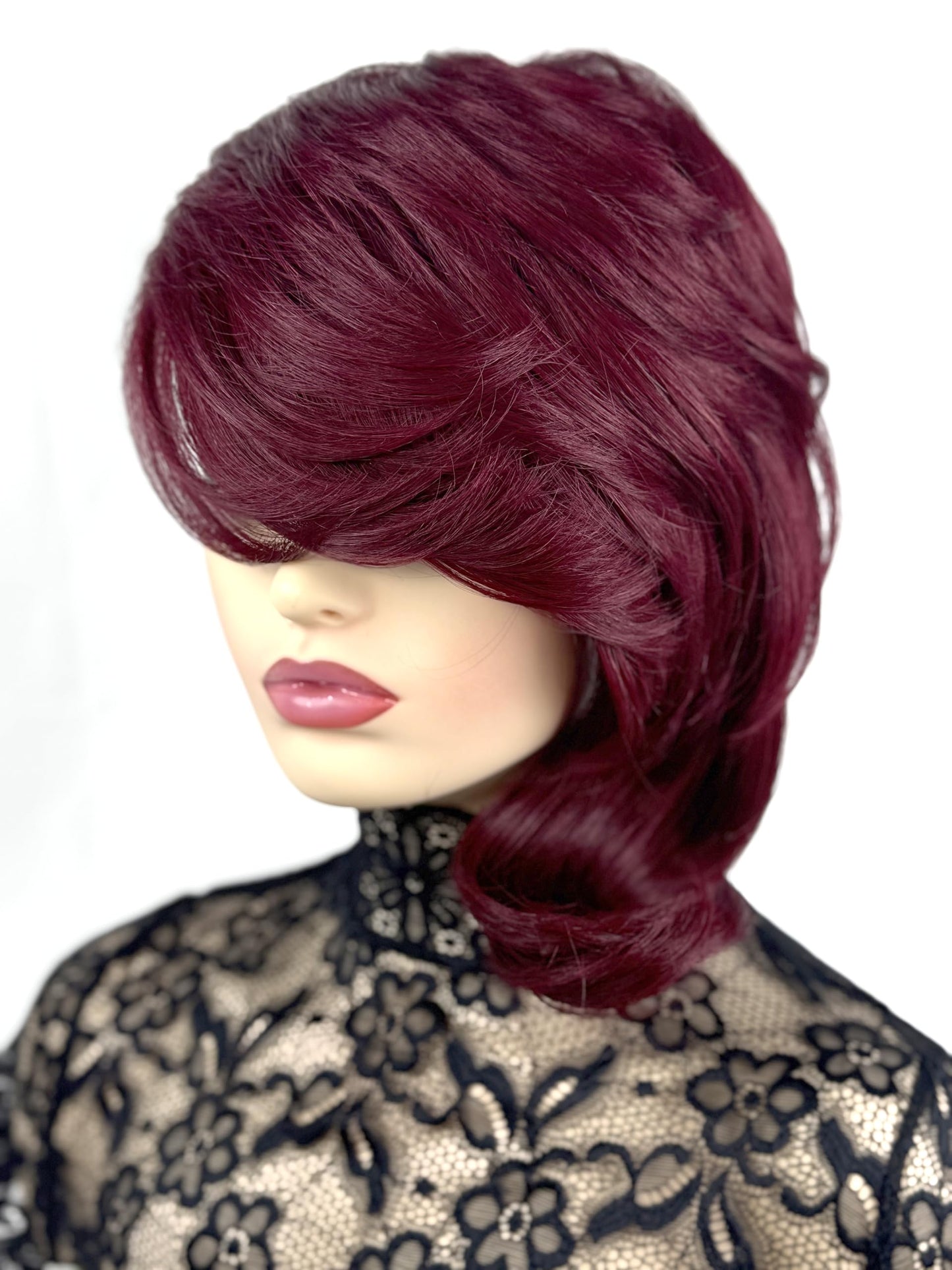 PangDongLai 10A Pixie Cut Wigs for Black Women Model Length Dark 99J Color Side Part Short Layered Pixie Cut Human Hair Wear and go Glueless Wigs With Bangs for Daily Use (dark 99J)
