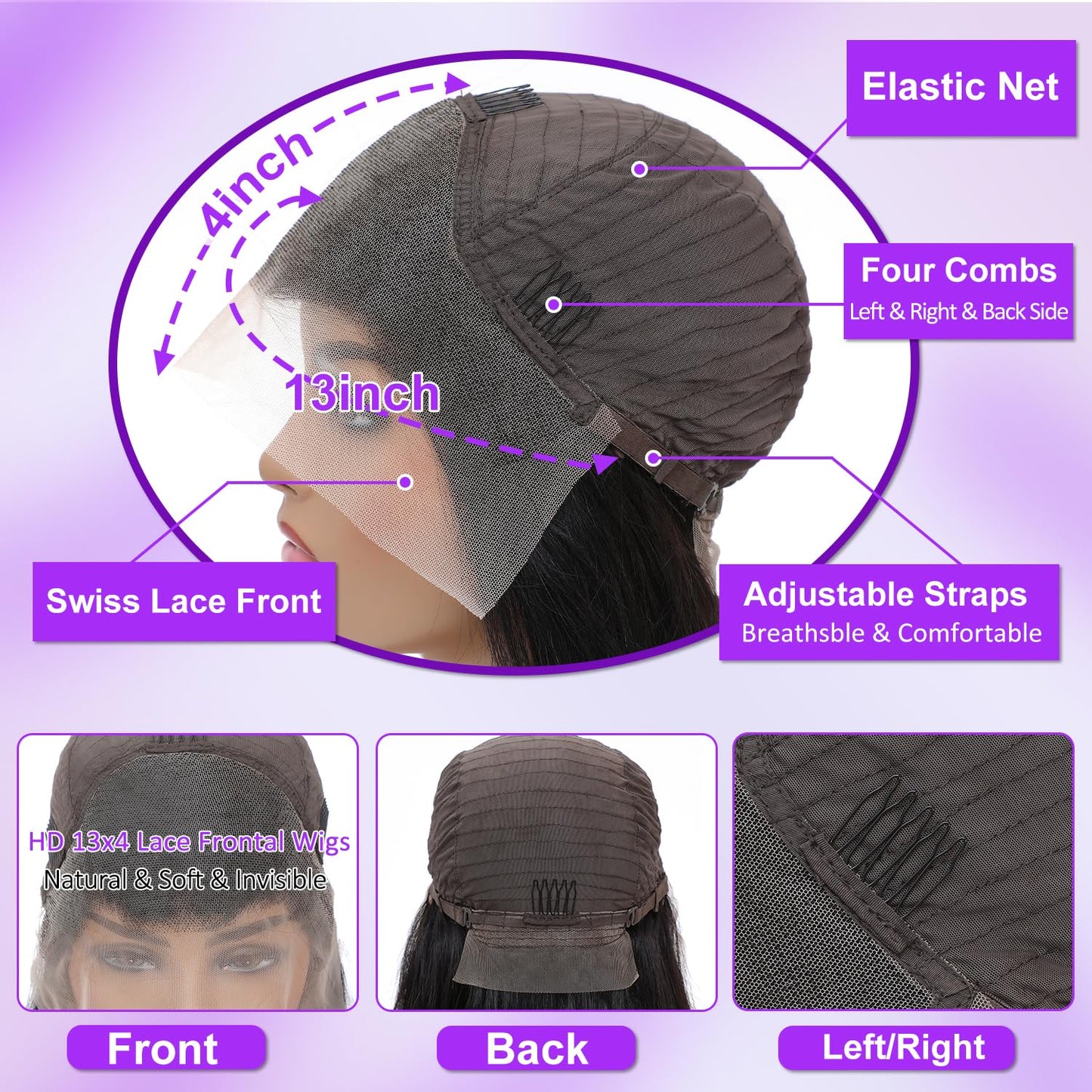 NKTU Deep Wave Lace Front Wigs Human Hair 200 Density Glueless Wigs for Women 13x4 HD Transparent Lace Front Wigs Pre Plucked with Baby Hair (22 Inch, Deep Wave Wigs)