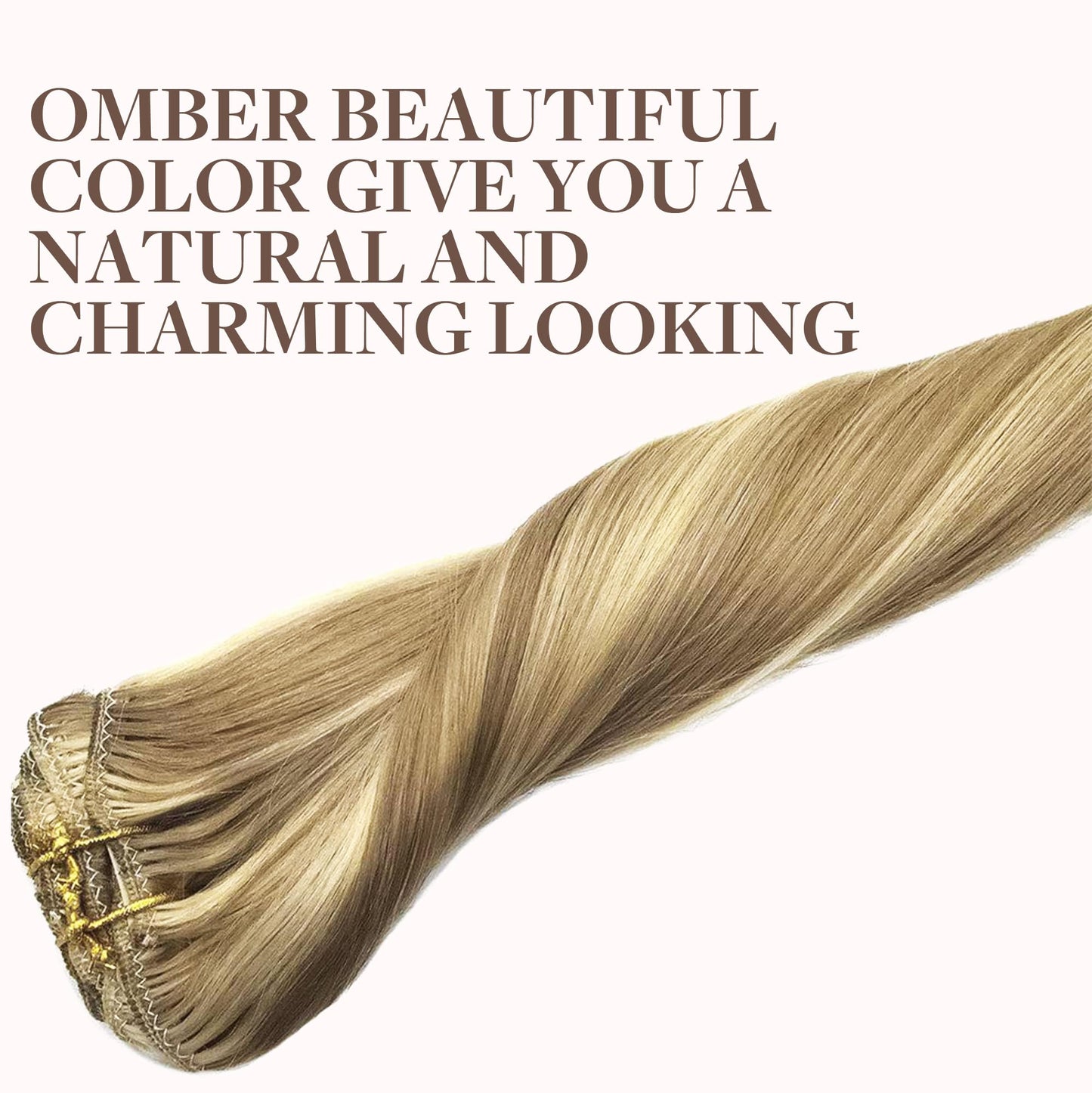 GOO GOO Clip in Hair Extensions Real Human Hair, Remy Human Hair Extensions Clip ins for Women, Natural Human Hair, 14inch 120g 7Pcs, 16/22 Light Blonde Highlighted Golden Blonde