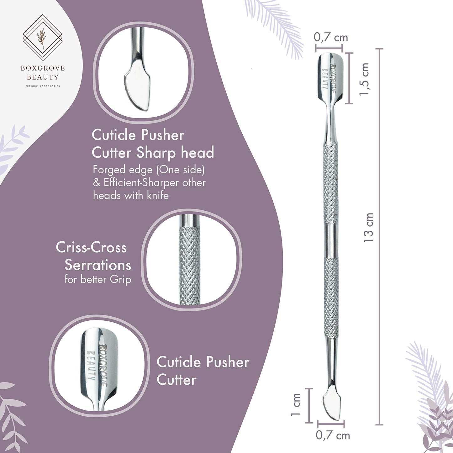 Professional Cuticle Cutter & Pusher Trimmer Manicure Tools with Double Spring– Perfect Nail Care Tool for Manicure & Pedicure Beauty at Home/Spa/Saloon (Silver)