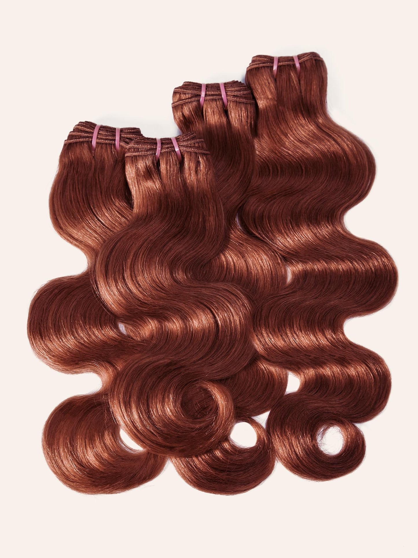 Human Hair Bundles 4 Bundles 16 18 20 22 Inch Hair Extensions Reddish Brown Copper Red Body Wave Bundle Human Hair 100% Unprocessed Brazilian Virgin Hair Quick Weave Bundle human hair L4