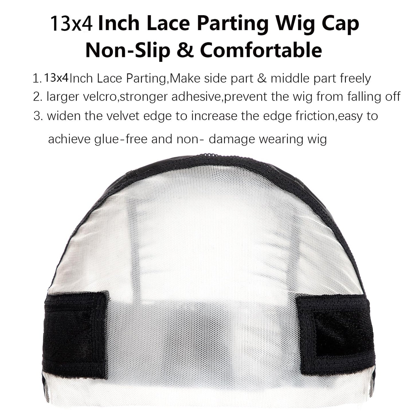 Wig Caps with Grip Band for Keeping Wigs in Place Wig Caps for Women Adjustable Wig Grip Cap Band Black Stocking Wig Caps Wide 13x4 HD Transparent Lace for Front Wig Cap for Wig Making