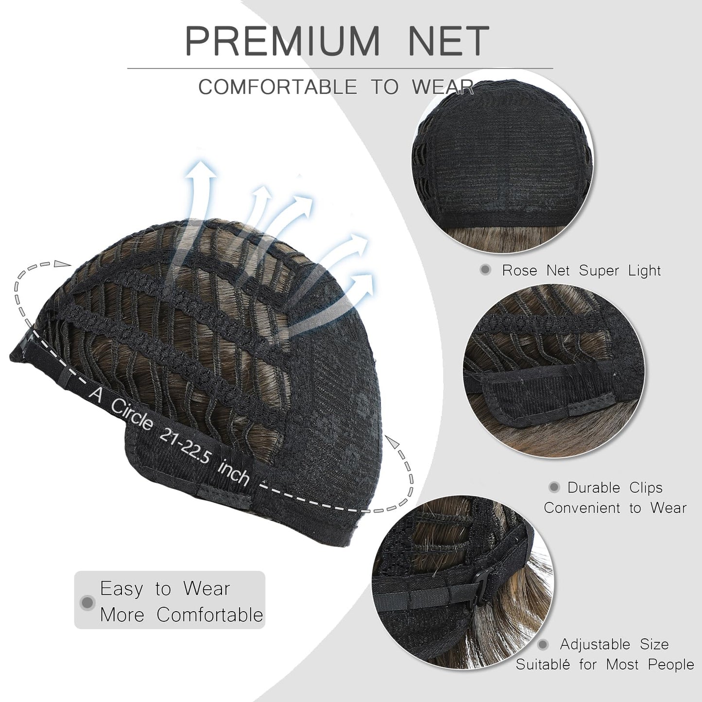 Mens Short Brown Wigs for Men Synthetic Realistic Natural Hair Male Cosplay Party Halloween Wigs