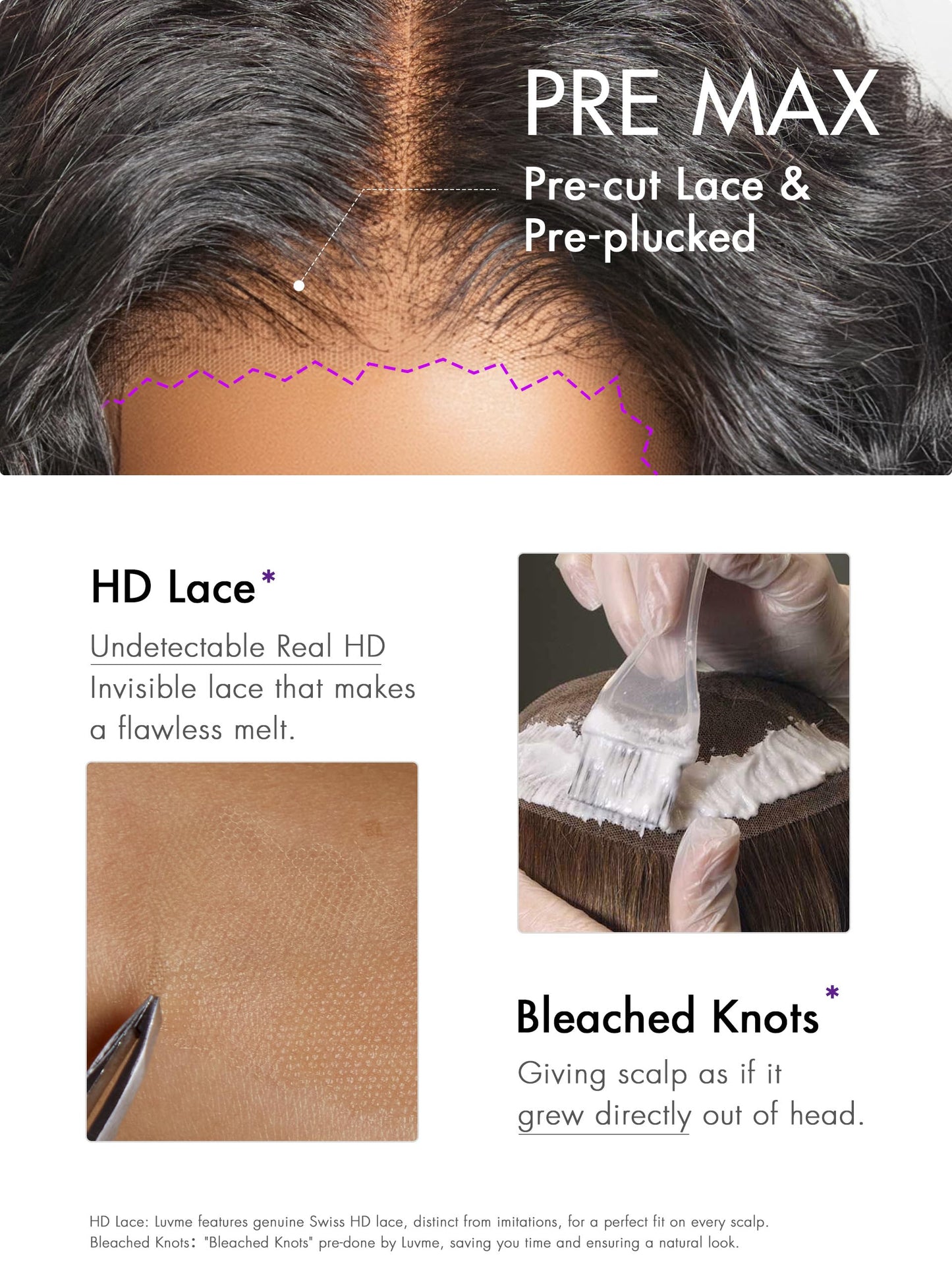 LUVME HAIR Flexi-Fit Invisi Drawstring Wig 13x4 Lace Wig PreMax Lace Wigs Water Wave Curly Lace Front Wigs Human Hair Pre Cut Plucked Lace Frontal 28 Inches Natural Black