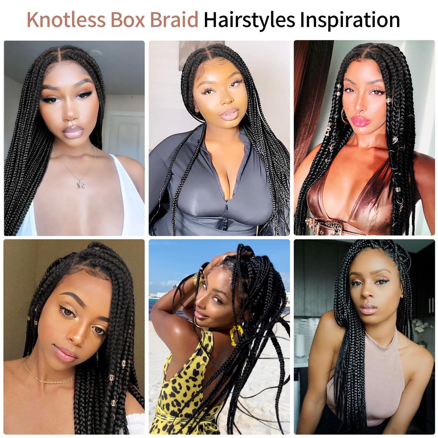 Lexqui 360° HD Full Lace Braided Wigs for Black Women Box Braid Wig Large Triangle Knotless Lace Braid Wig Synthetic Hair Lace Front Braided Wigs with Baby Hair 36" Black