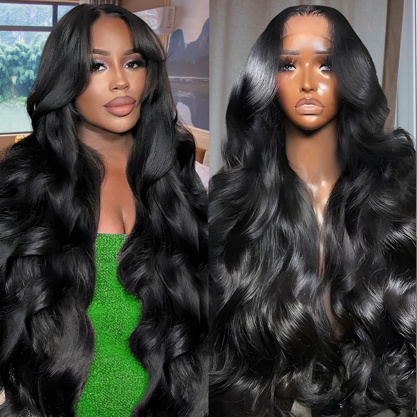 Niojoo 28 Inch Body Wave Lace Front Wigs Human Hair Pre Plucked 180% Density 13x4 HD Transparent Lace Frontal Glueless Wigs Human Hair Wigs for Women Natural Hairline With Baby Hair