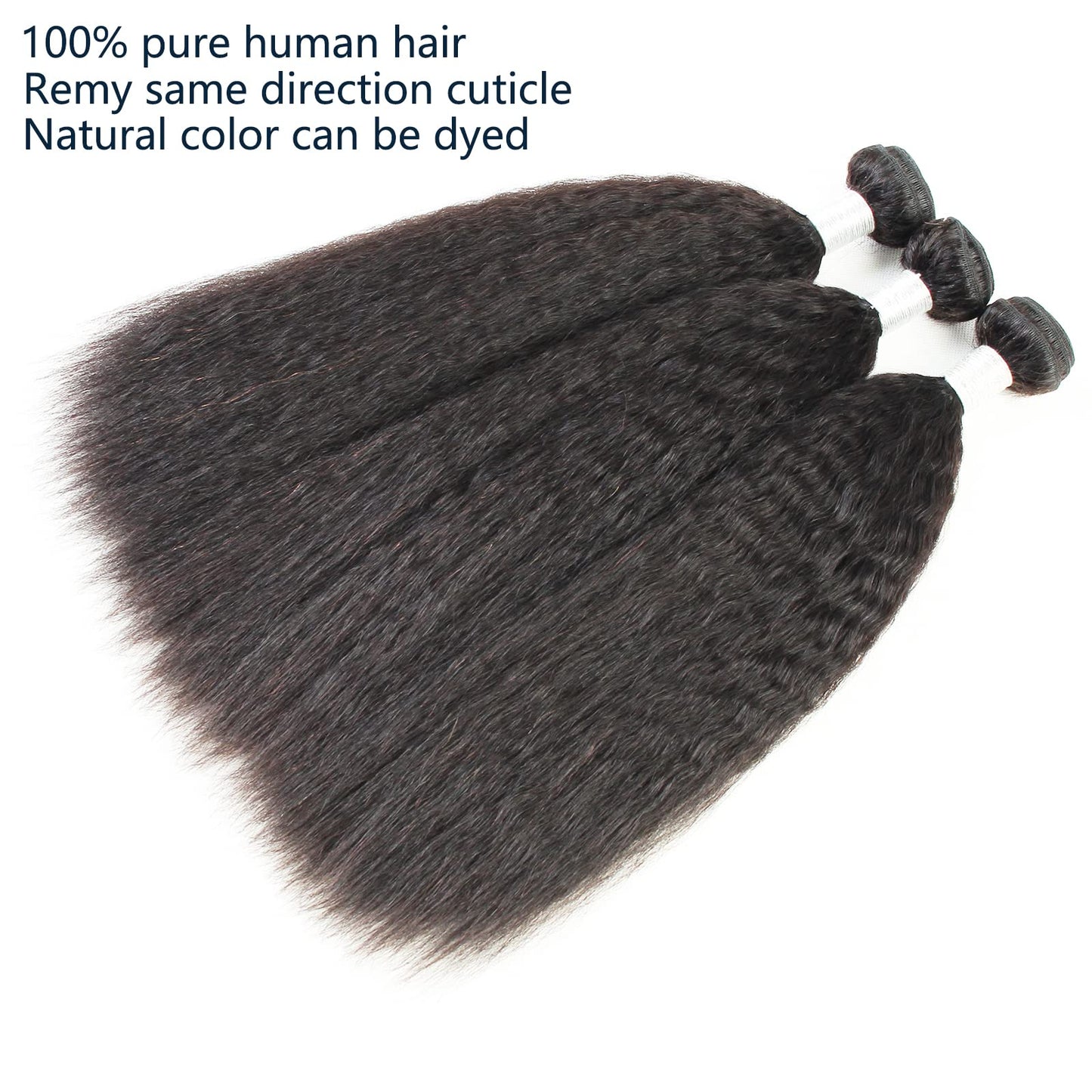 LINYINGYH Kinky Straight Bundles Brazilian Virgin Hair 3 Bundles Weave 20 20 20 inch Natural Hair Bundles Yaki Straight 100% Unprocessed Remy Human Hair Bundles Extensions 12A