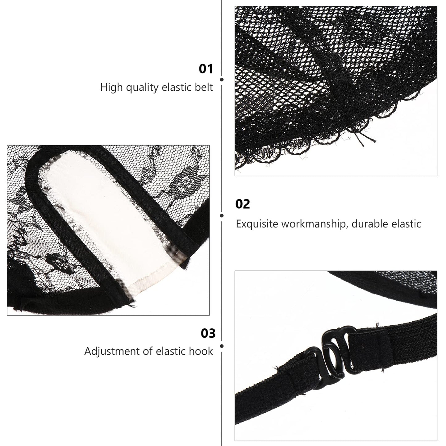 3pcs U-shaped Hair Care Hair Net Satin Wig Cap Elastic Wig Cap Wig Making Accessories Mesh Weave Cap Dome Wig Caps Breathable Net Wig Caps Net Cap Multifunction Lace Tool
