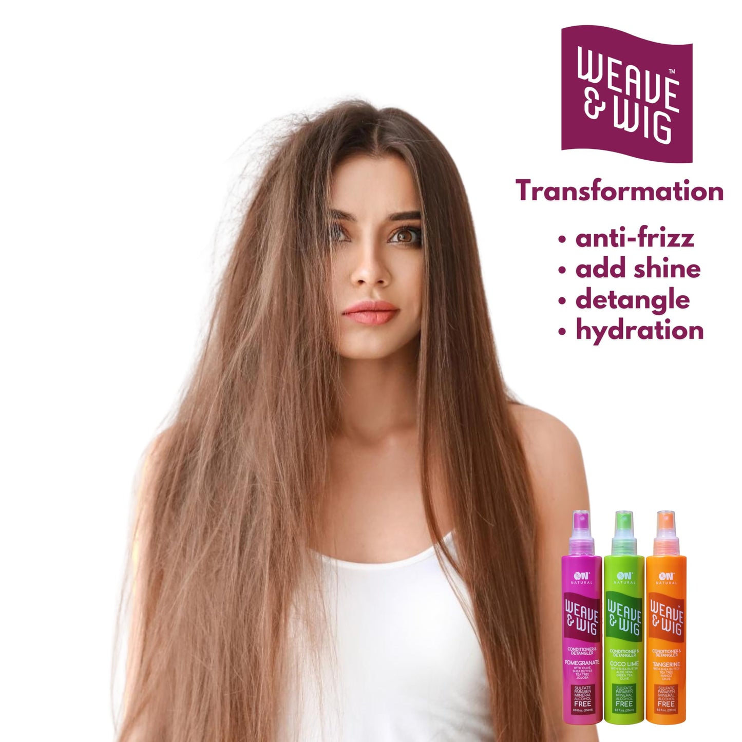 On Natural On Organic Premium Oil-free Weave & Wig Spray Tangerine, 8 Fluid Ounce