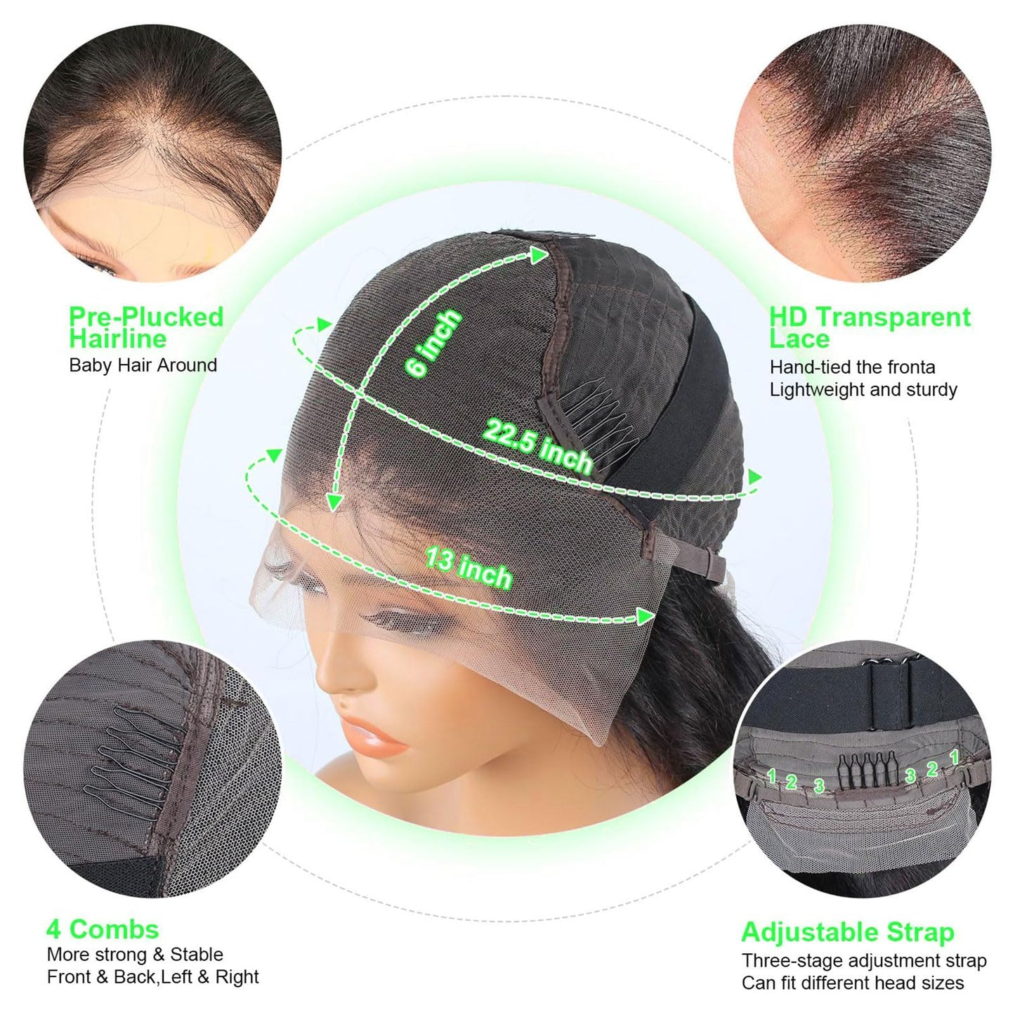 30 Inch 13x6 HD Lace Front Wigs Human Hair 200 Density Deep Wave Lace Front Wigs for Women Glueless Wet and Wave Lace Frontal Wigs Human Hair Pre Plucked Deep Wave Wig 12A Curly Wigs with Baby Hair