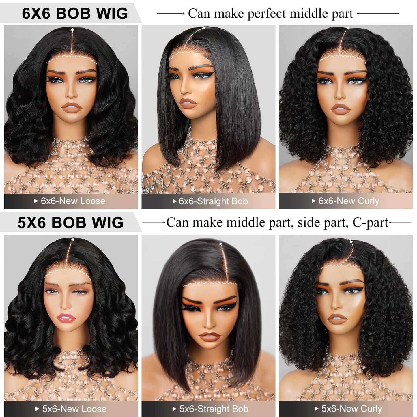 Arabella Hair 12inch 6x6 Bob Wig Human Hair Real 210% Density Ready to Go Glueless Wig 12a Straight Bob Wigs Human Hair Pre Cut Lace Pre Bleached Tiny Knots (12inch, 6x6 Glueless Bob)