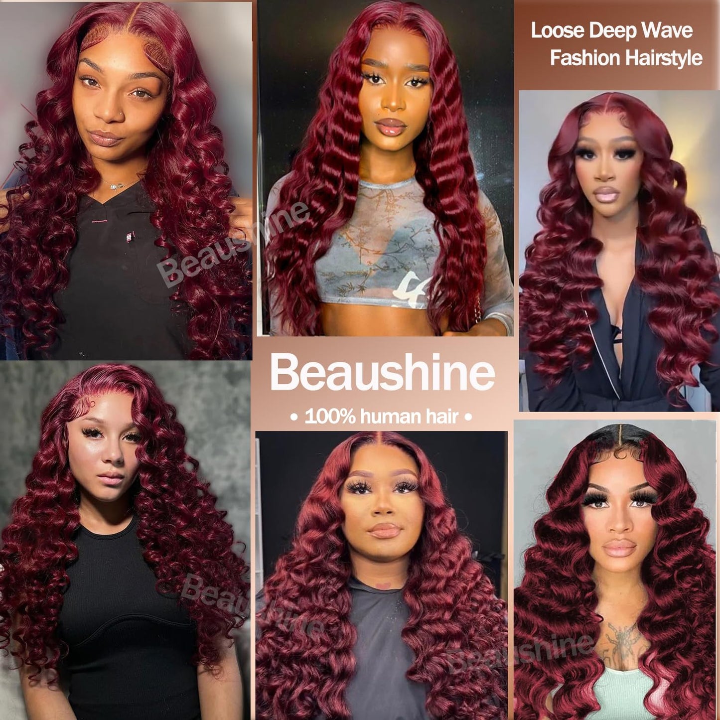10A Brazilian Bundles and Closure Human Hair Loose Deep Wave Hd Lace Closure with Bundles 12 14 16+12inch, 99j Burgundy Red Wet and Wavy Bundle with Closure Raw Weave Bundles Human Hair with Closure
